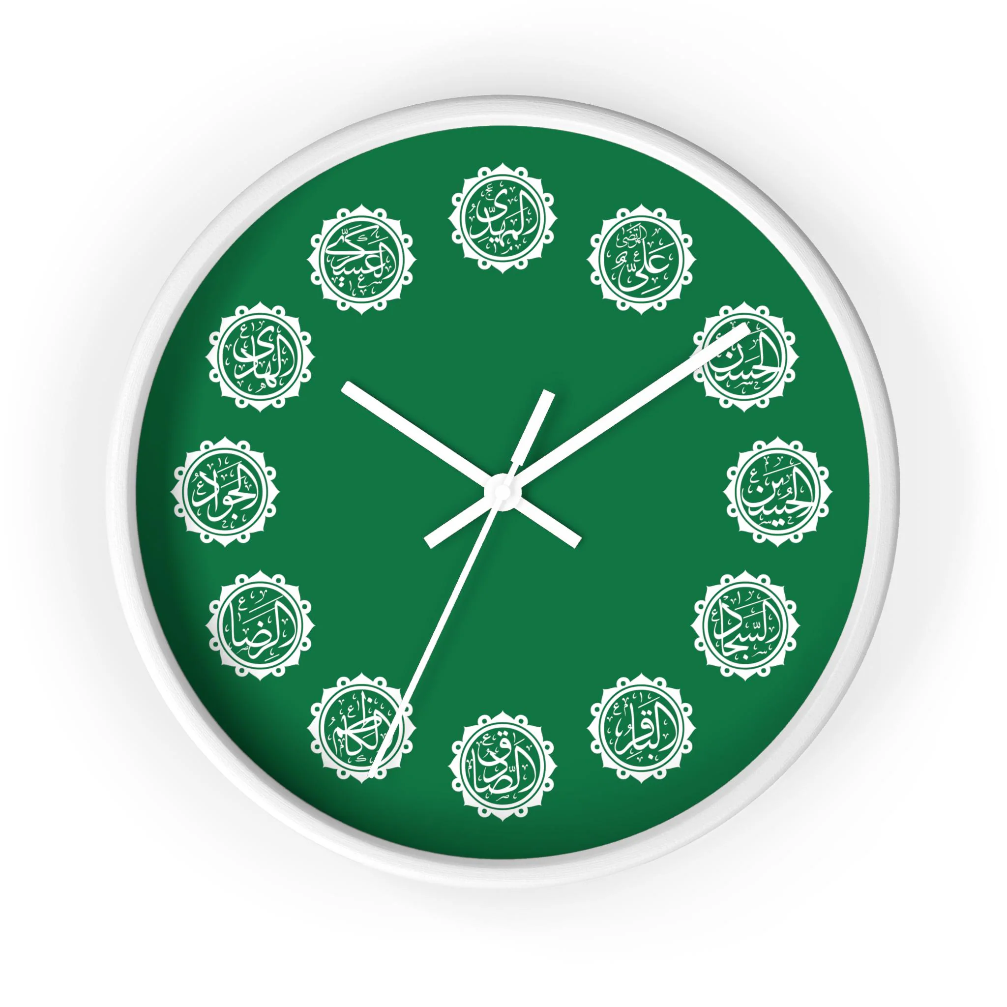 Shia 12 Imam (a.s) Names Arabic Calligraphy Wall Clock | Islamic Home Decor