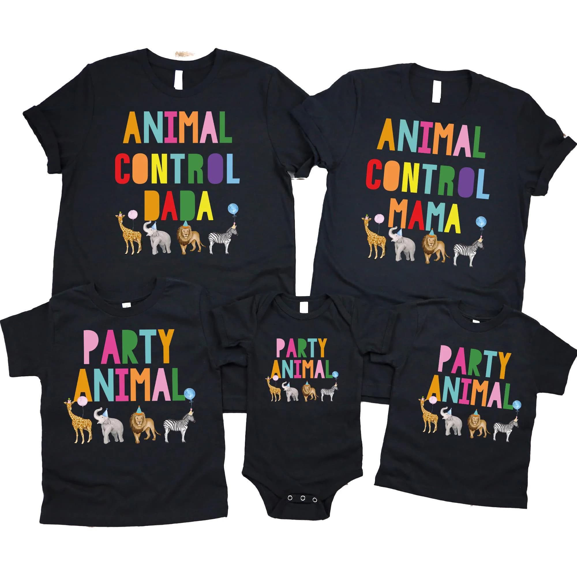 Funny Party Animal Shirts, Wild Family Tee, Matching Family Safari Zoo Birthday Shirt, Safari Birthday Wild One, Jungle Animals Party Tee - image 2
