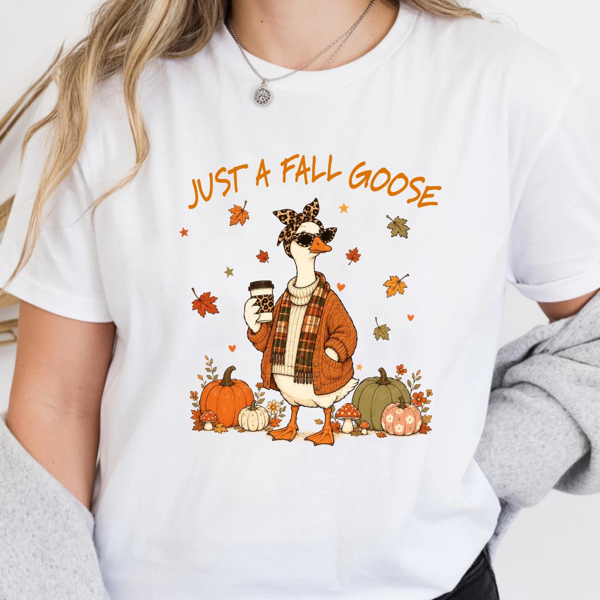 Just A Fall Goose Shirt, Cute Autumn Goose Sweathirt, Cozy Thanksgiving Gift, Funny Farm Animal Top, Fall Nature Lover Shirt