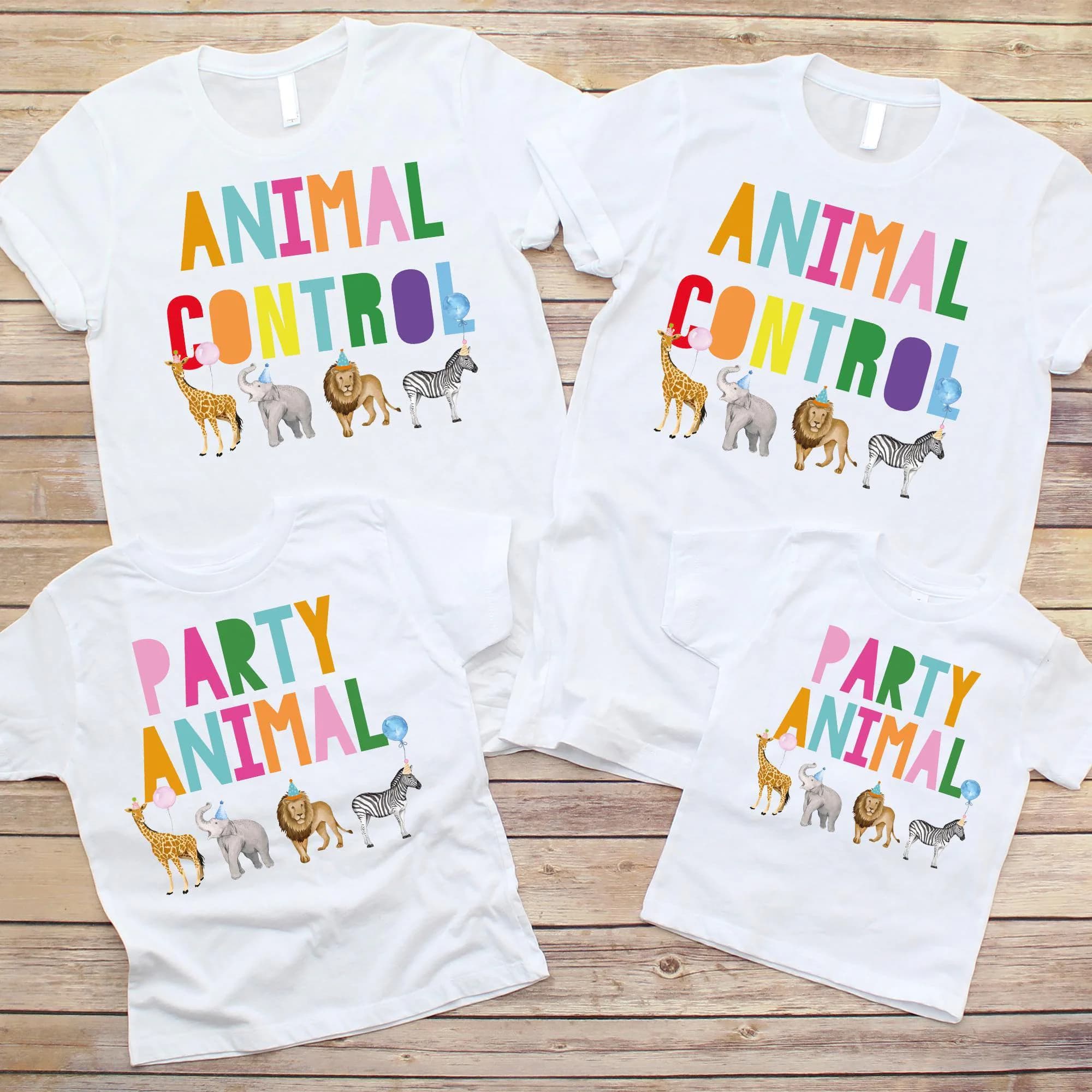 Funny Party Animal Shirts, Wild Family Tee, Matching Family Safari Zoo Birthday Shirt, Safari Birthday Wild One, Jungle Animals Party Tee - image 4