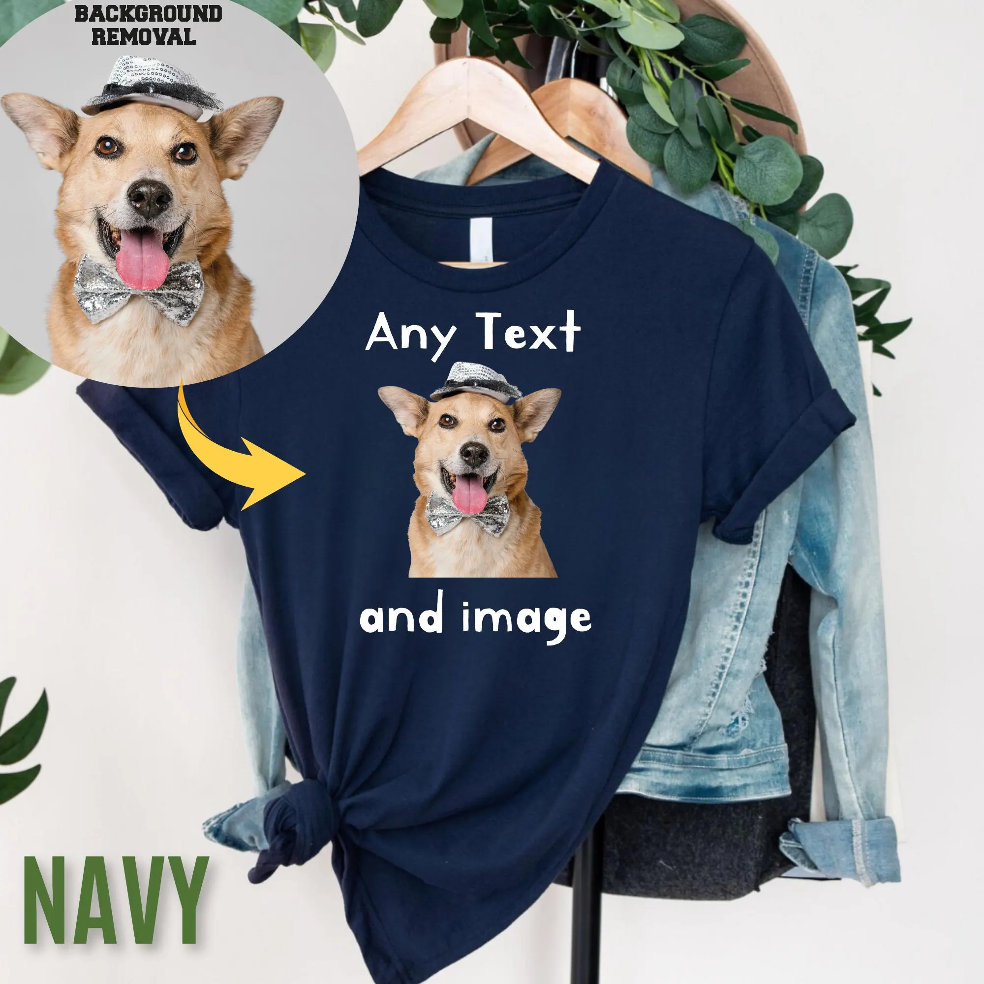 Custom Photo Dog Dad Tshirt, Funny Fathers Day Gift, Custom Dad Shirt with Pet Face, Custom Dog Photo Shirt for Dog Dad, Dog Owner Gift - image 3