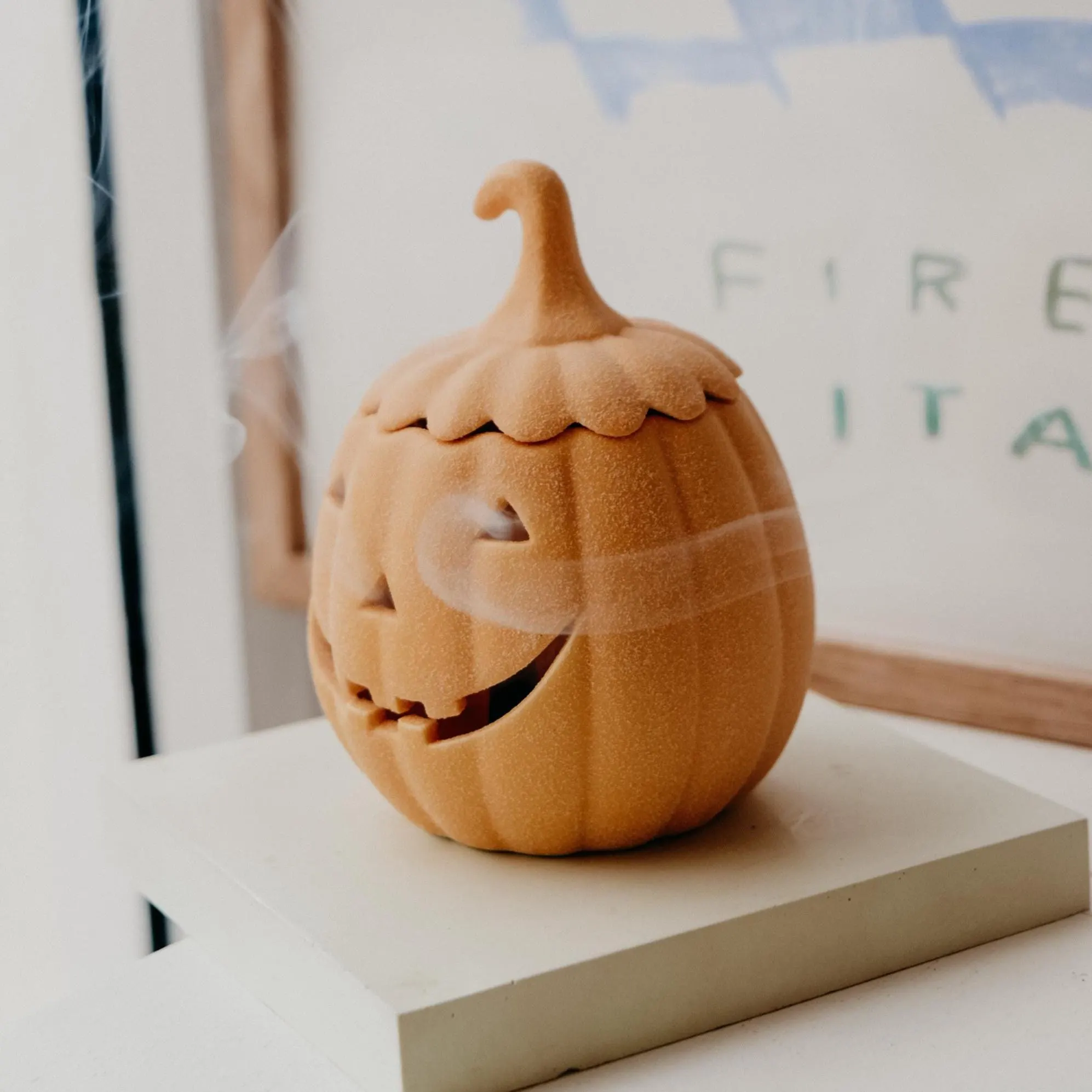 Orange Textured Jack-o-Lantern Pumpkin Halloween Wax Melt Burner | Incense Burner | Halloween Spring Decor | - image 3