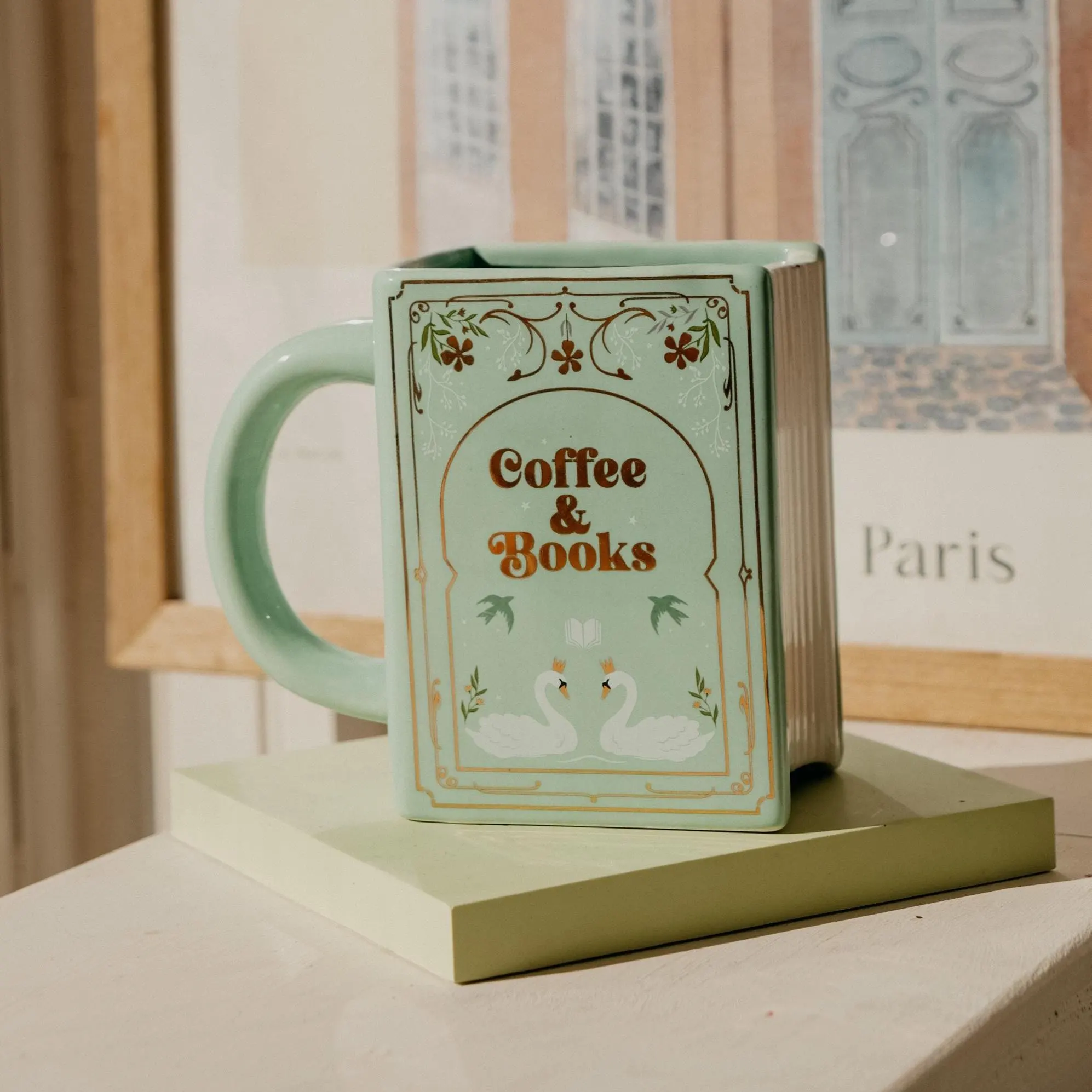 Books and Coffee Sage Green XL Mug | Bookish Gifts For Reader | Reading Coffee Cup | Booktok Gifting | ACOTAR Romantasy Reader TOG Gifting