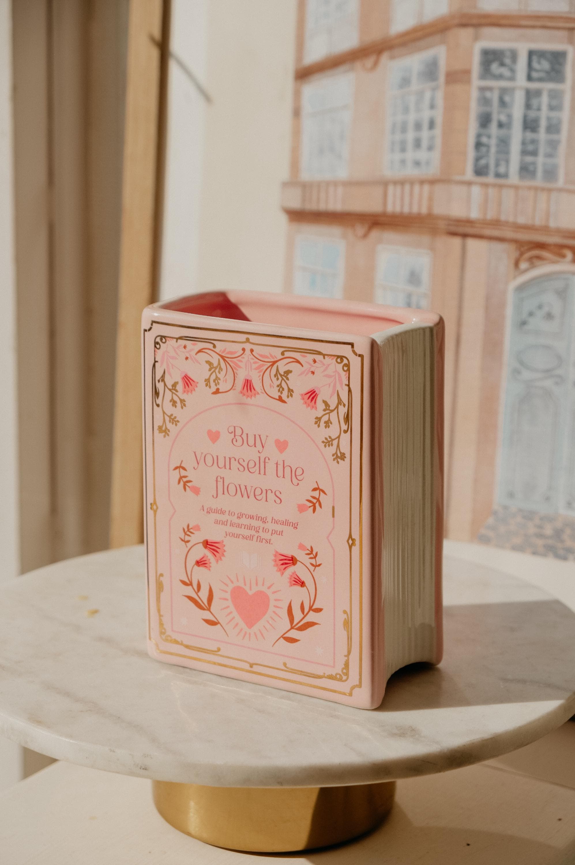 Pink Book Shaped Vase | Myths, Fairytales and Legends Romantasy Reader | Literary Girl Gifts | Reader Gift | Book Aesthetic Vase | Bookish - image 3