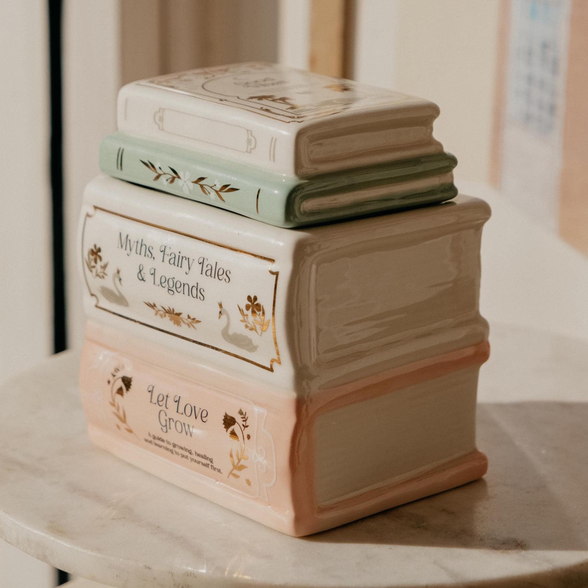 Pastel Stack of Books Melt Burner | Booktok Home Decor | Cottagecore Home Wax Melt Burner | Book Lover Gifts | Literary Girl Decor
