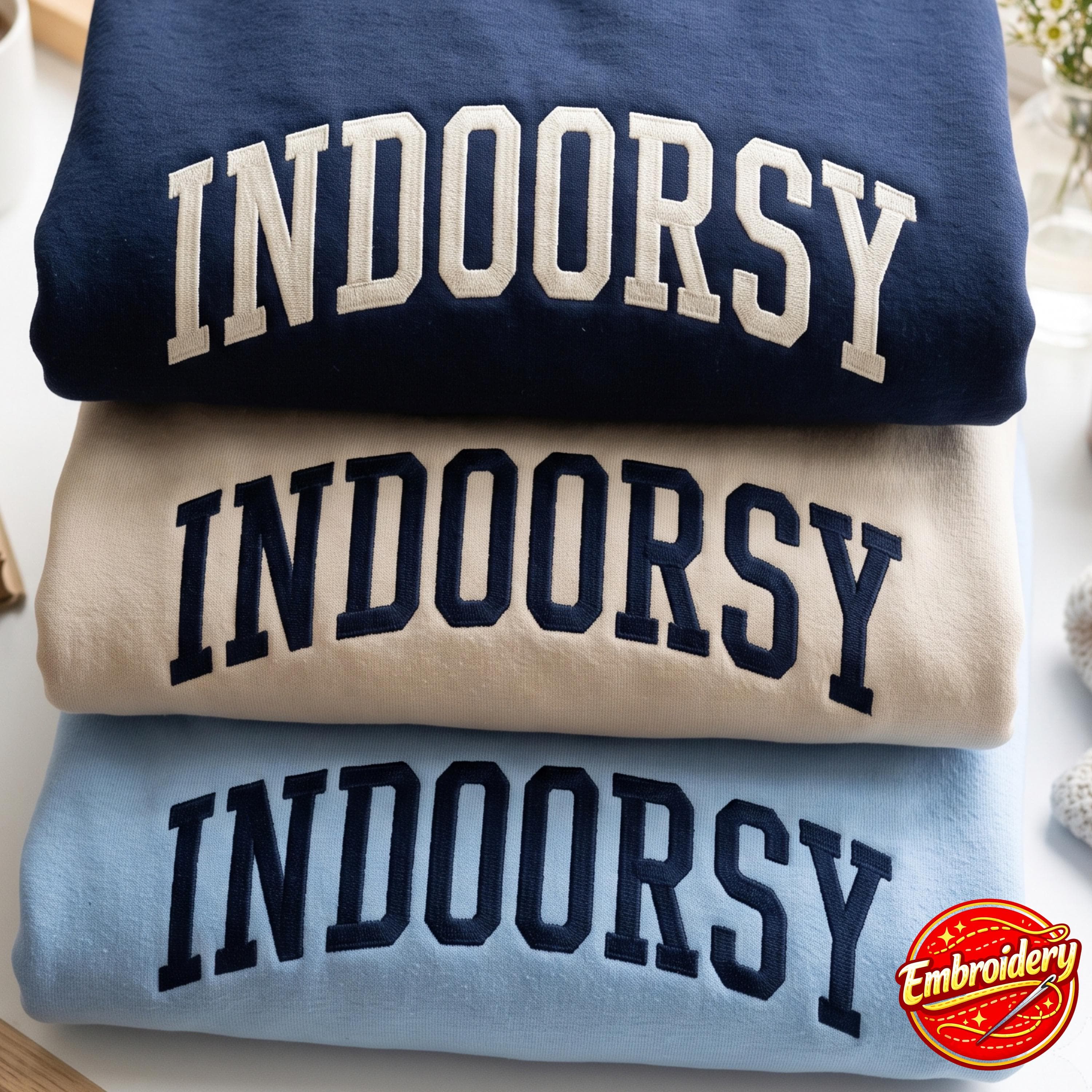 Embroidered Indoorsy Sweatshirt, Indoorsy Shirt, Indoorsy, Cute Gifts for Introverts , Homebody Tee - image 3