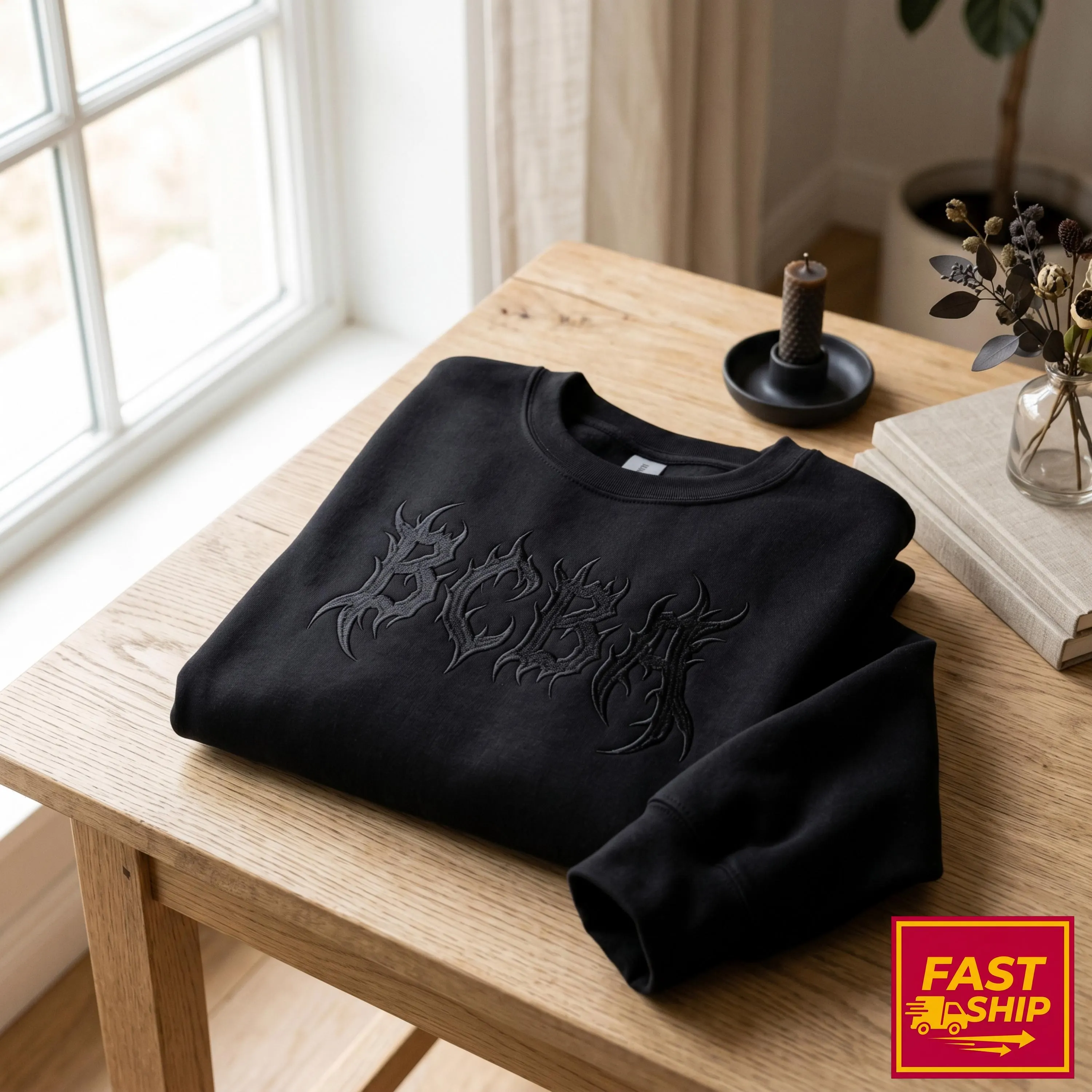 Embroidered BCBA Heavy Metal SweatShirt, Board Certified Behavior Analyst Apparel, Daisy Design