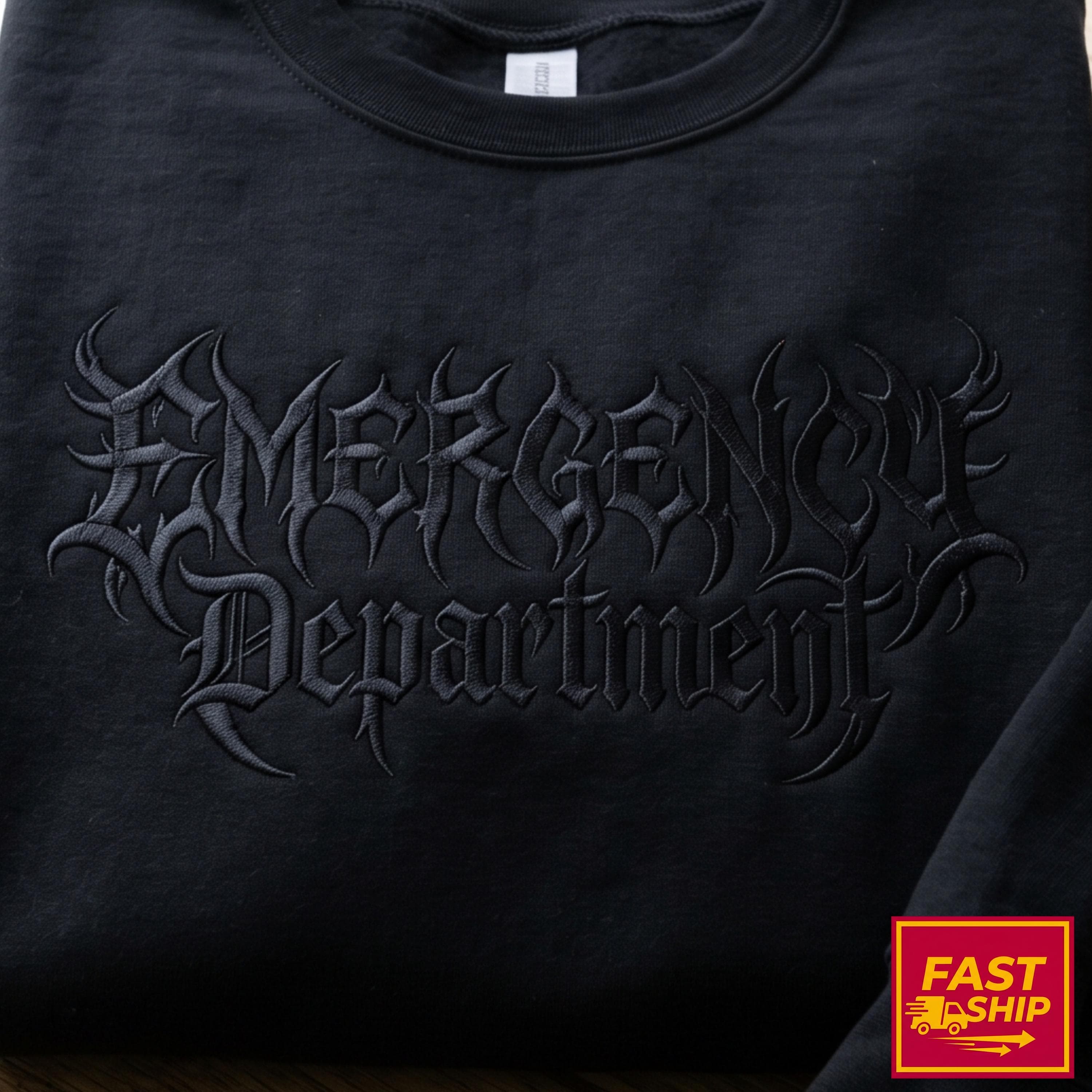 Embroidered Emergency Department Heavy Metal SweatShirt, ER Nurse Gift - image 3