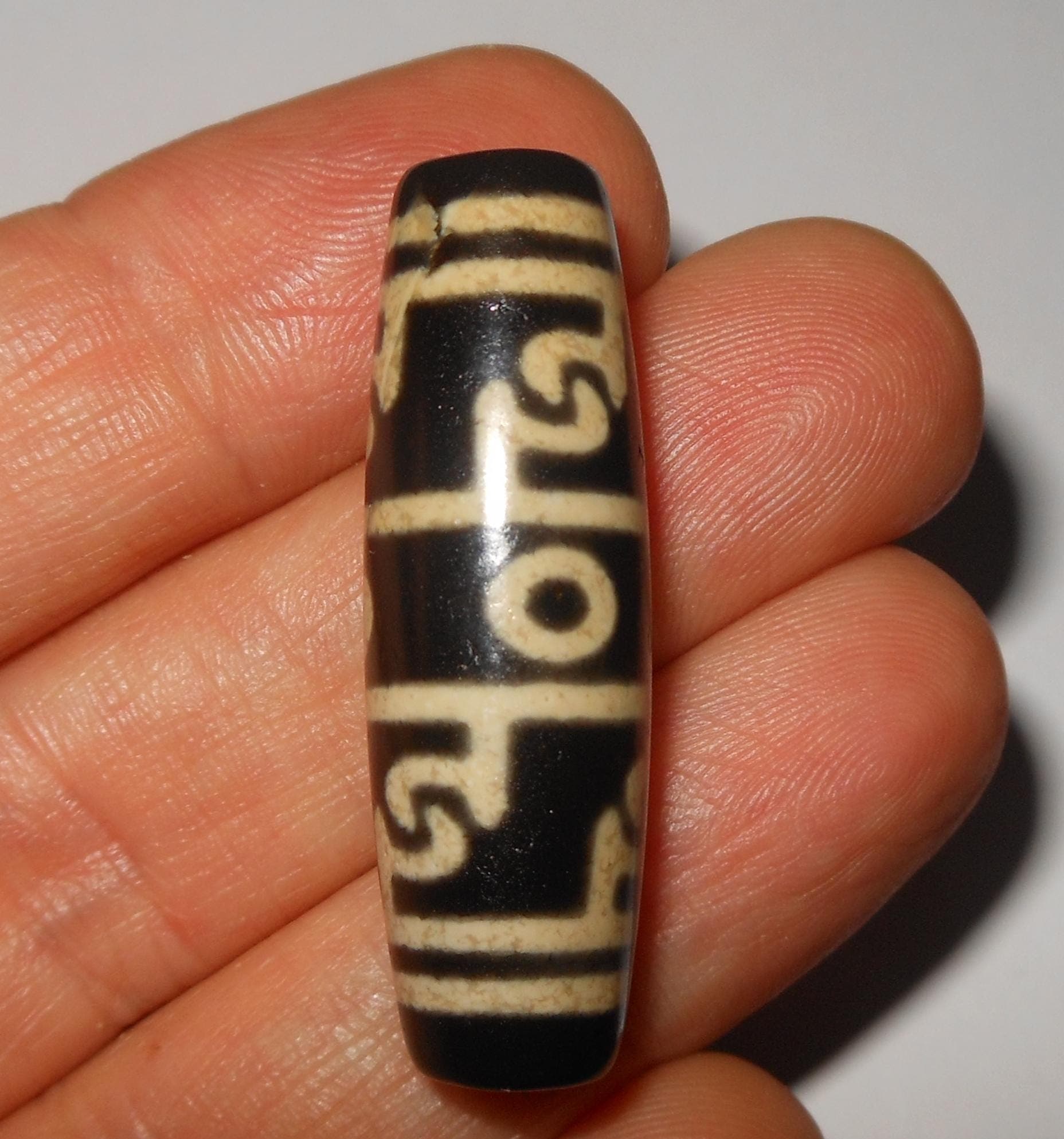 no. 162 - Padmasambhava - Gzi Dzi Himalaya Tibet Amulet Bead - Man Necklace - Tibetan Mala - image 5
