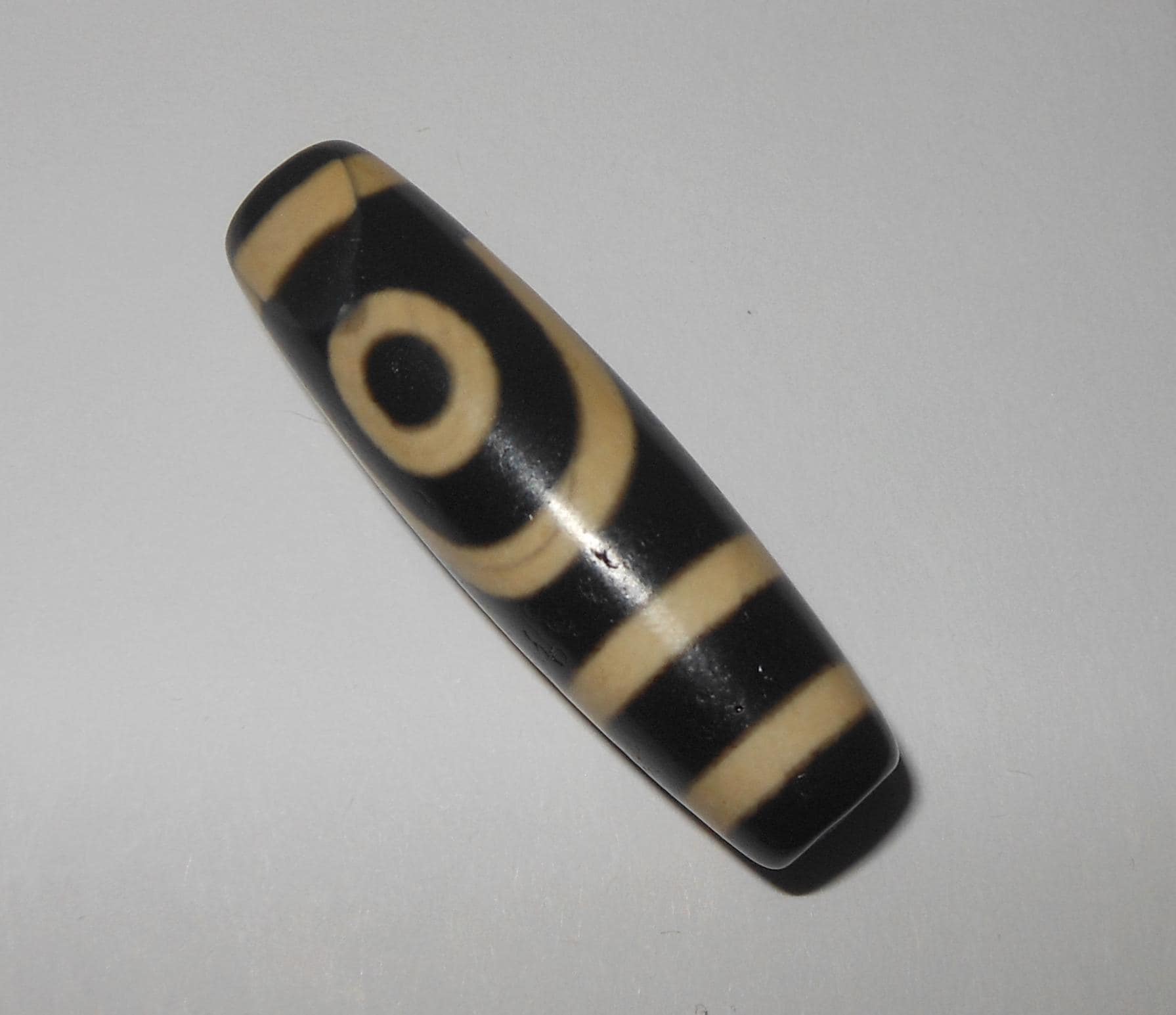 no. 165 - Two Eyes - Gzi Dzi Himalaya Tibet Amulet Bead - Man Necklace - Tibetan Mala - image 4