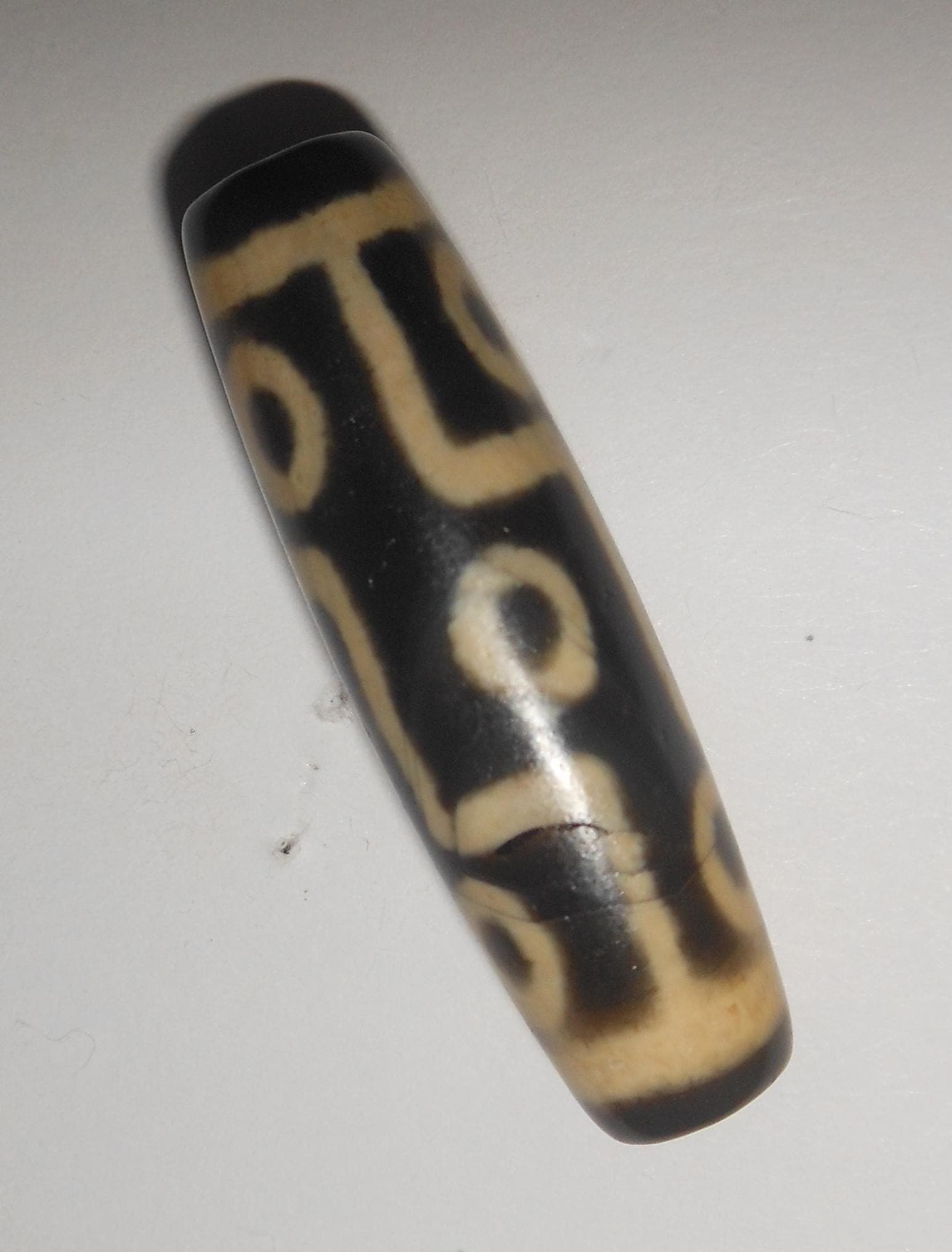 no. 149 - Rare Nine Eyes - Gzi Dzi Himalaya Tibet Amulet Bead - Man Necklace - Tibetan Mala - image 4