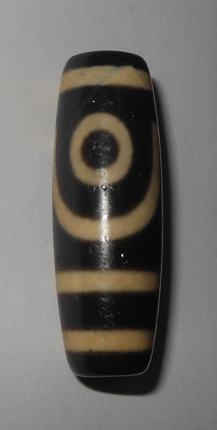 no. 154 - Two Eyes - Gzi Dzi Himalaya Tibet Amulet Bead - Man Necklace - Tibetan Mala - image 3