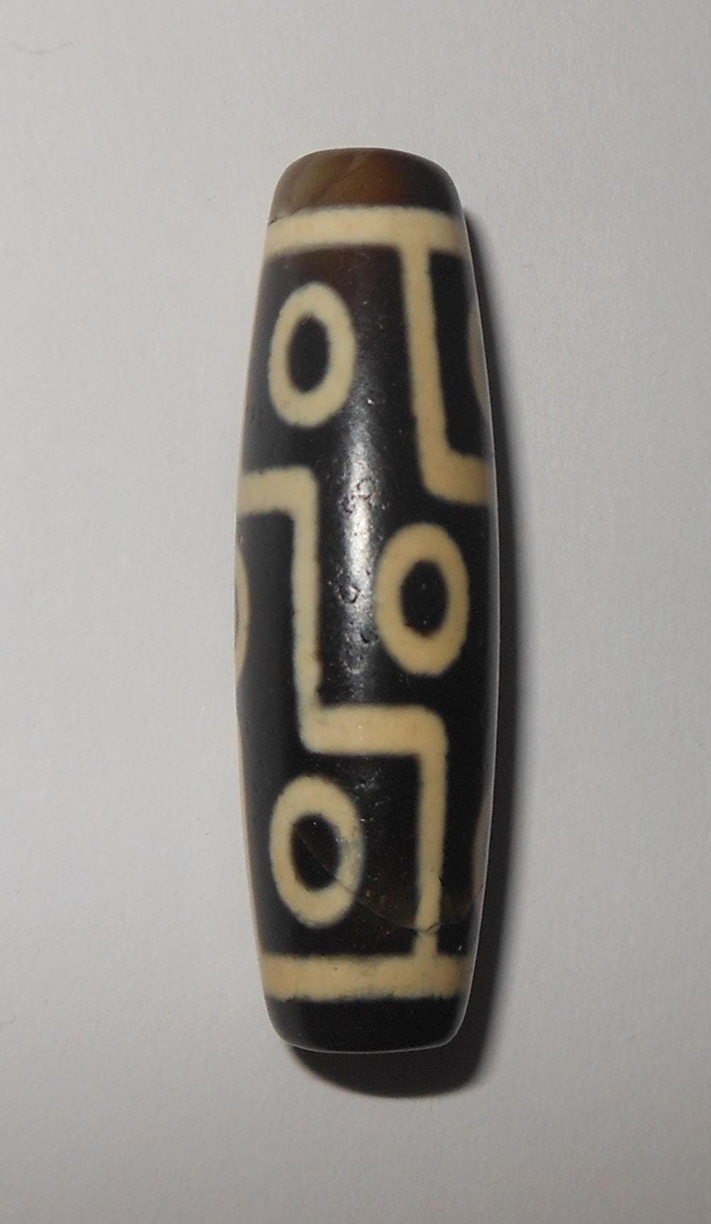 no. 174 - Rare Nine Eyes - Gzi Dzi Himalaya Tibet Amulet Bead - Man Necklace - Tibetan Mala - image 3