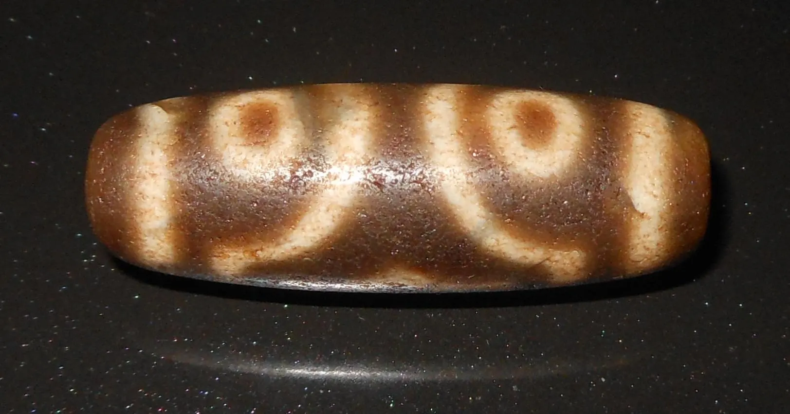 no. 75 - Tiger Skin - Three Eyes - Tibetan Dzi Amulet - Amuleto Dzi Tibetano - Tibetische Dzi Amulett - image 4