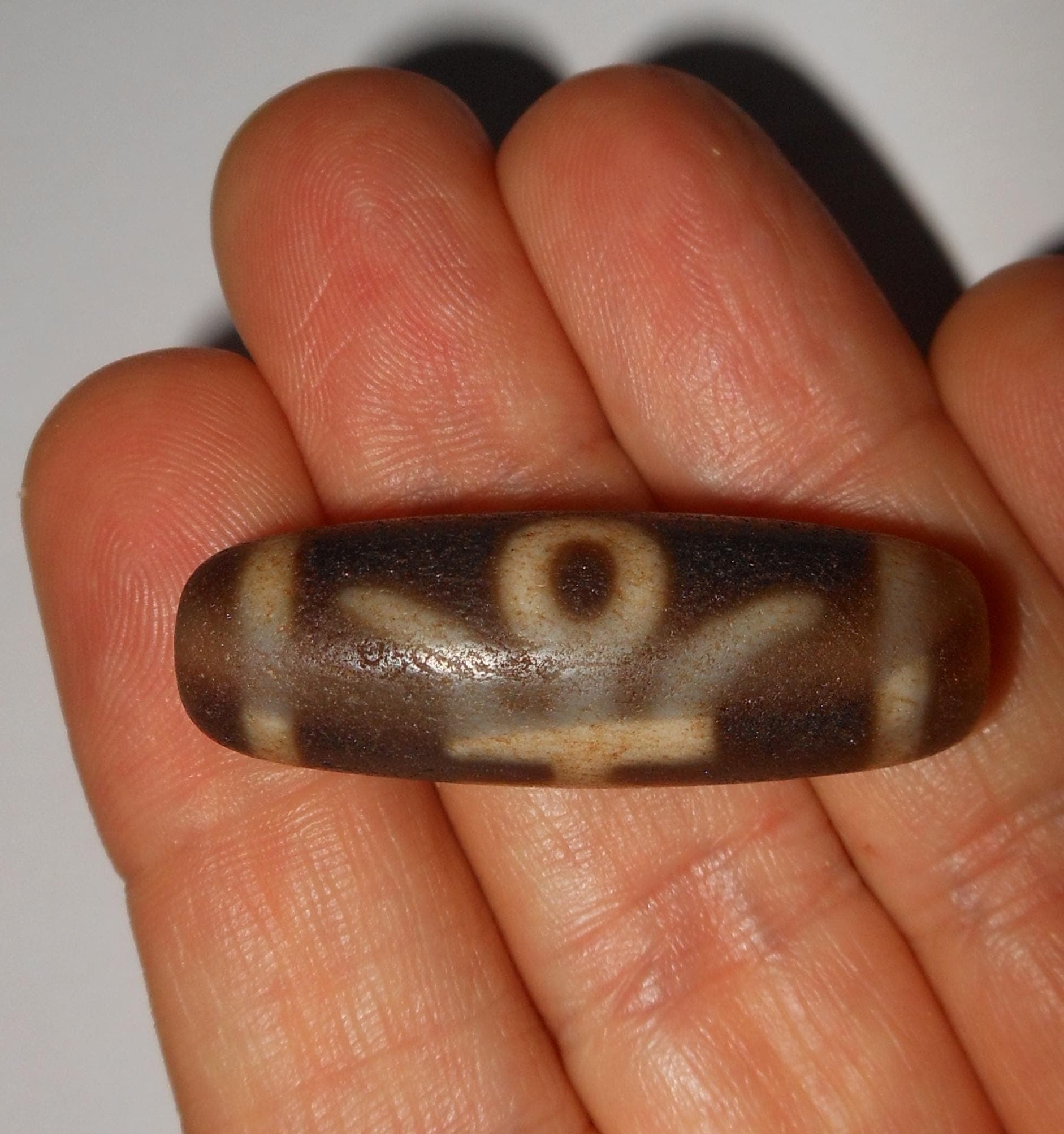 no. 163 - Aristocrat Gzi Dzi Bead - Himalaya Tibet Amulet - Man Necklace - Tibetan Mala