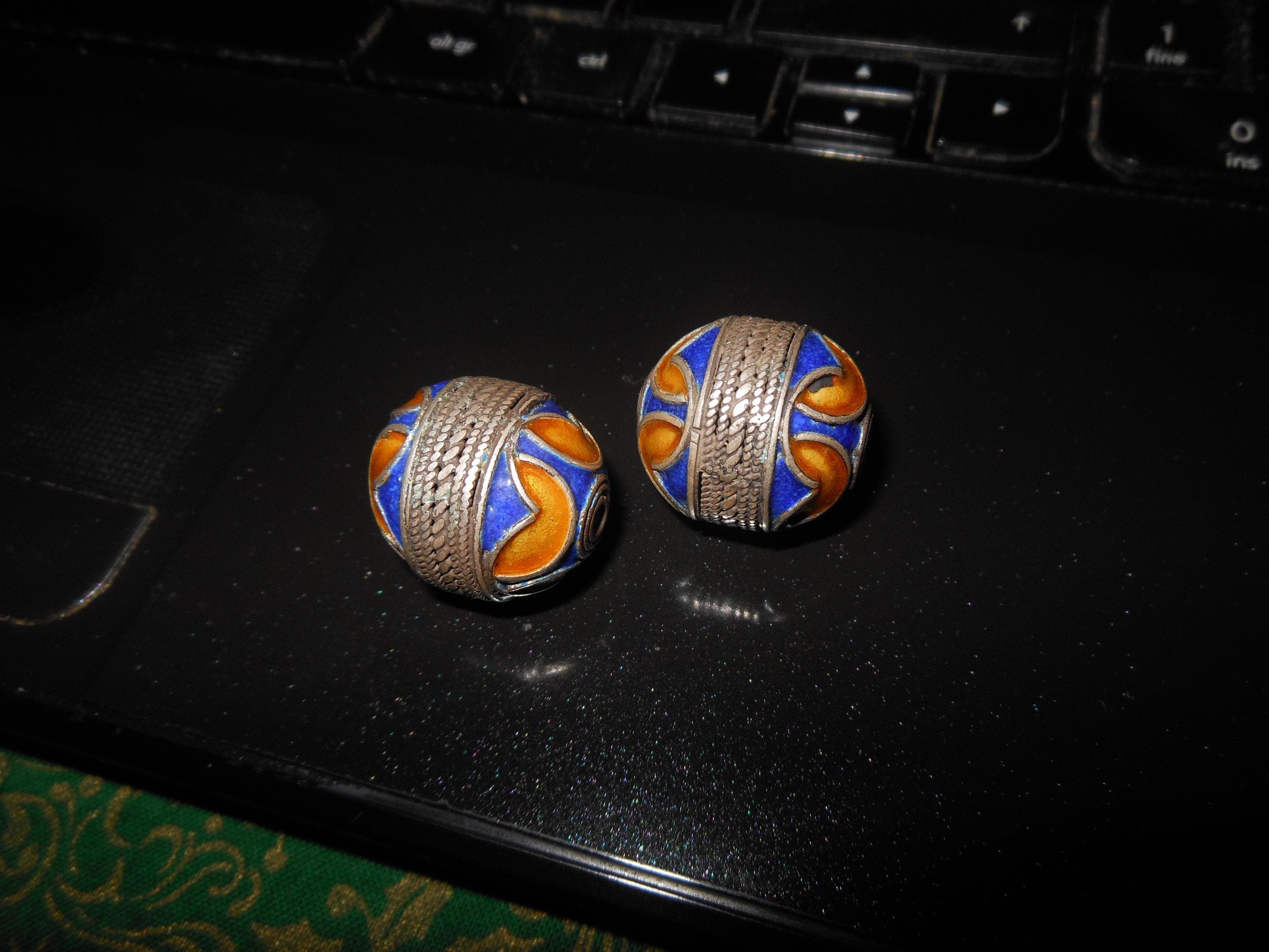 2 importanti perle argento Kabyle - jewelry making beads for necklace, earrings - collana - orecchini - image 4