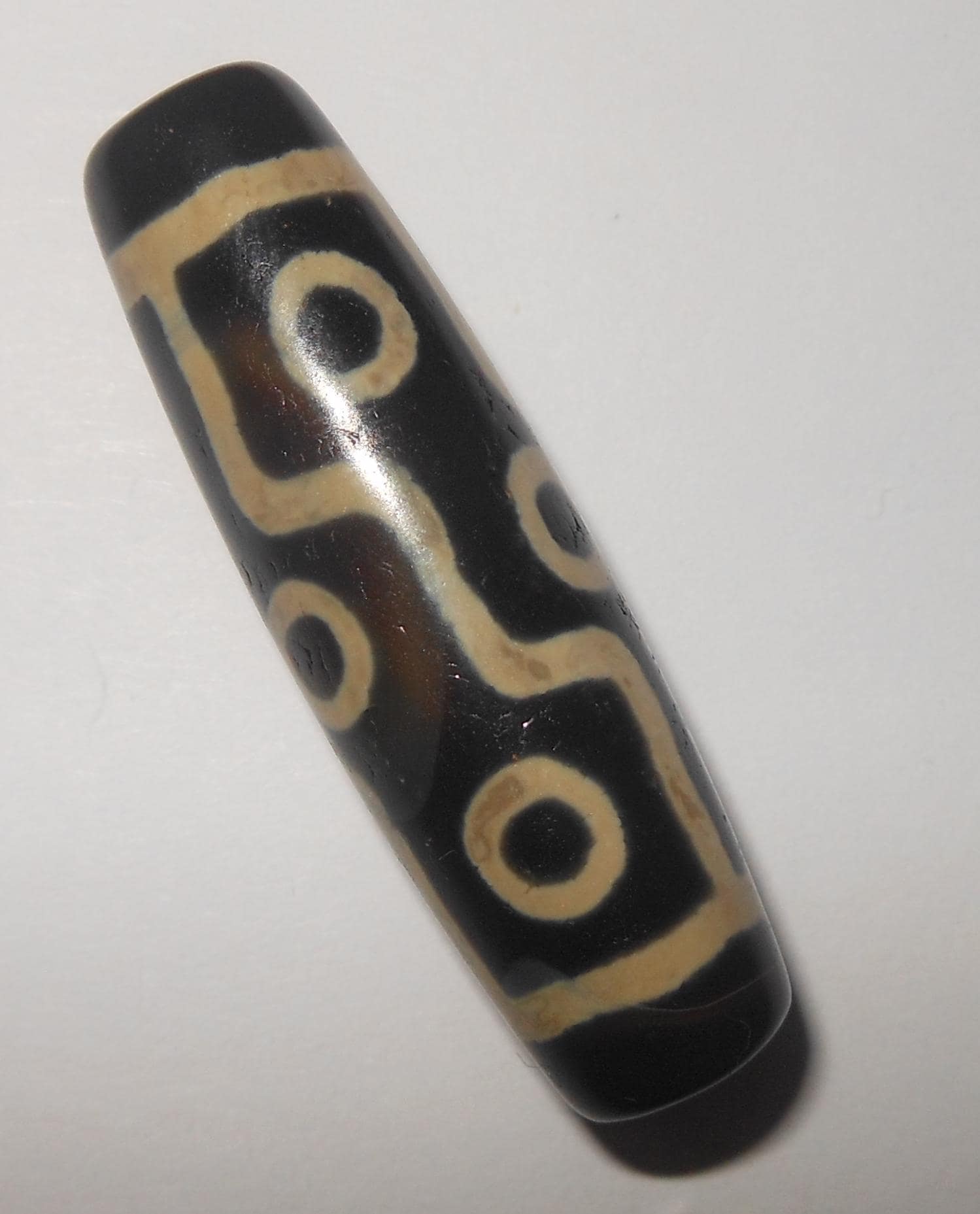 no. 146 - Rare Nine Eyes - Gzi Dzi Himalaya Tibet Amulet Bead - Man Necklace - Tibetan Mala - image 4