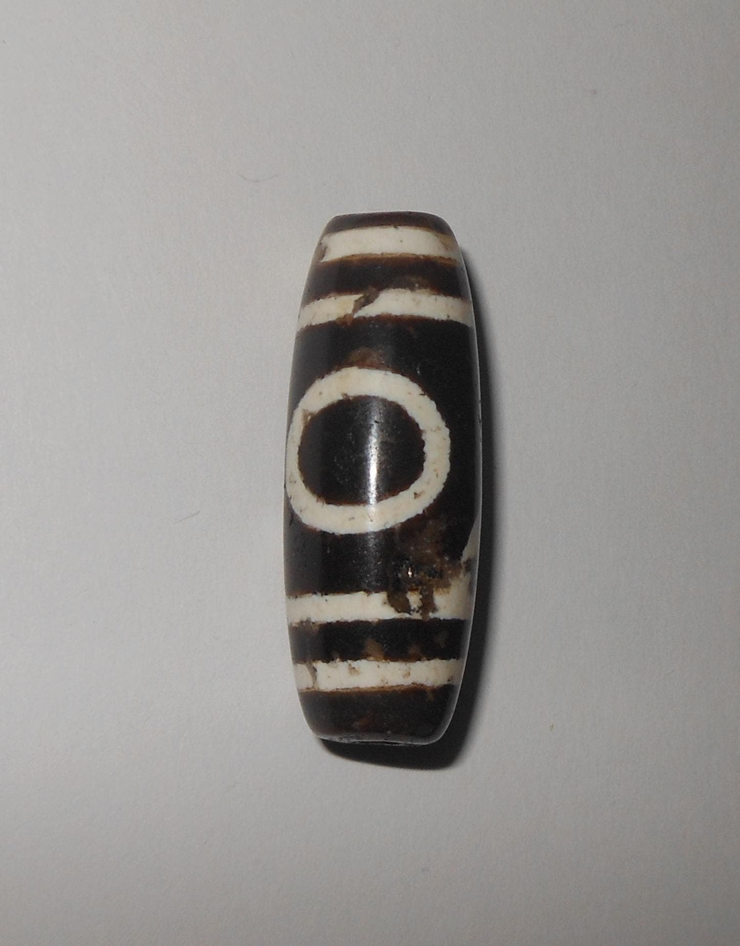 no. 173 - RARE Sky and Mountain Peak - Gzi Dzi Himalaya Tibet Amulet Bead - Man Necklace Tibetan Mala - image 4