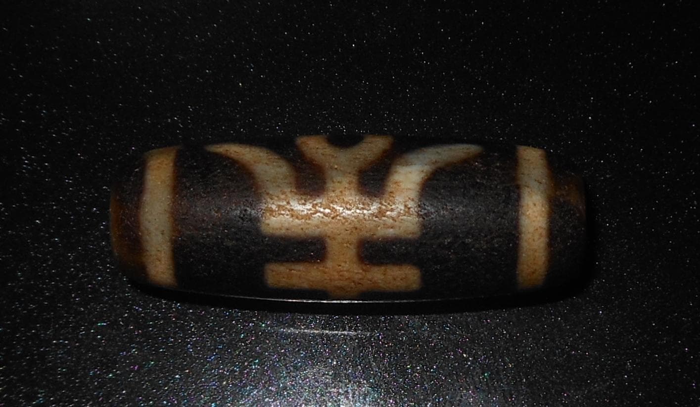no. 124 - Amuleto Dzi Tibetano - Uomo Aristocratico - Mala buddista - Tibetische Dzi Amulett - image 3