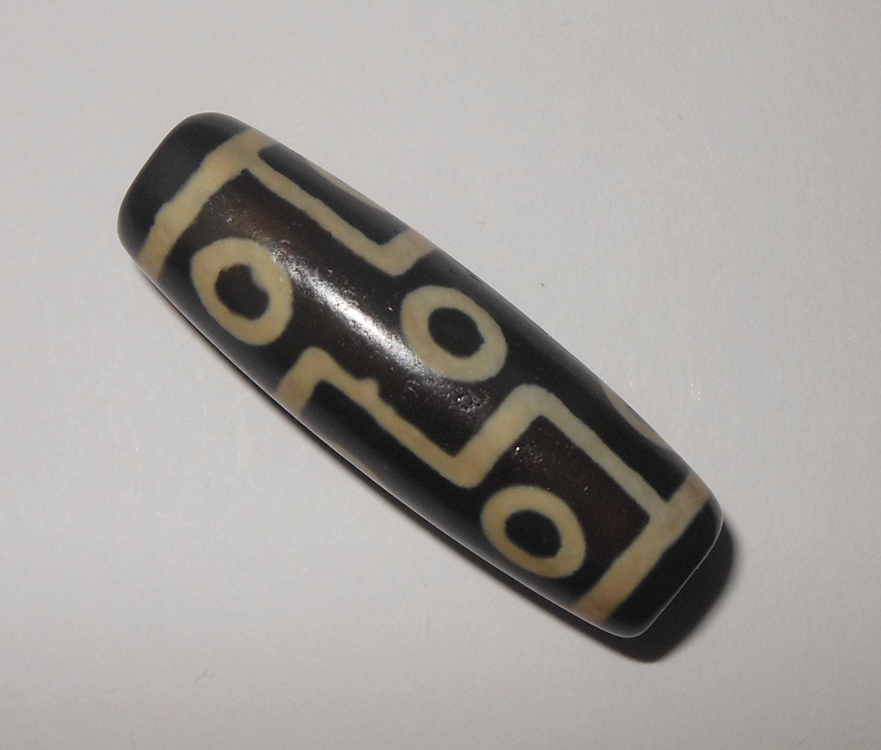 no. 152 - Rare Nine Eyes - Gzi Dzi Himalaya Tibet Amulet Bead - Man Necklace - Tibetan Mala - image 4