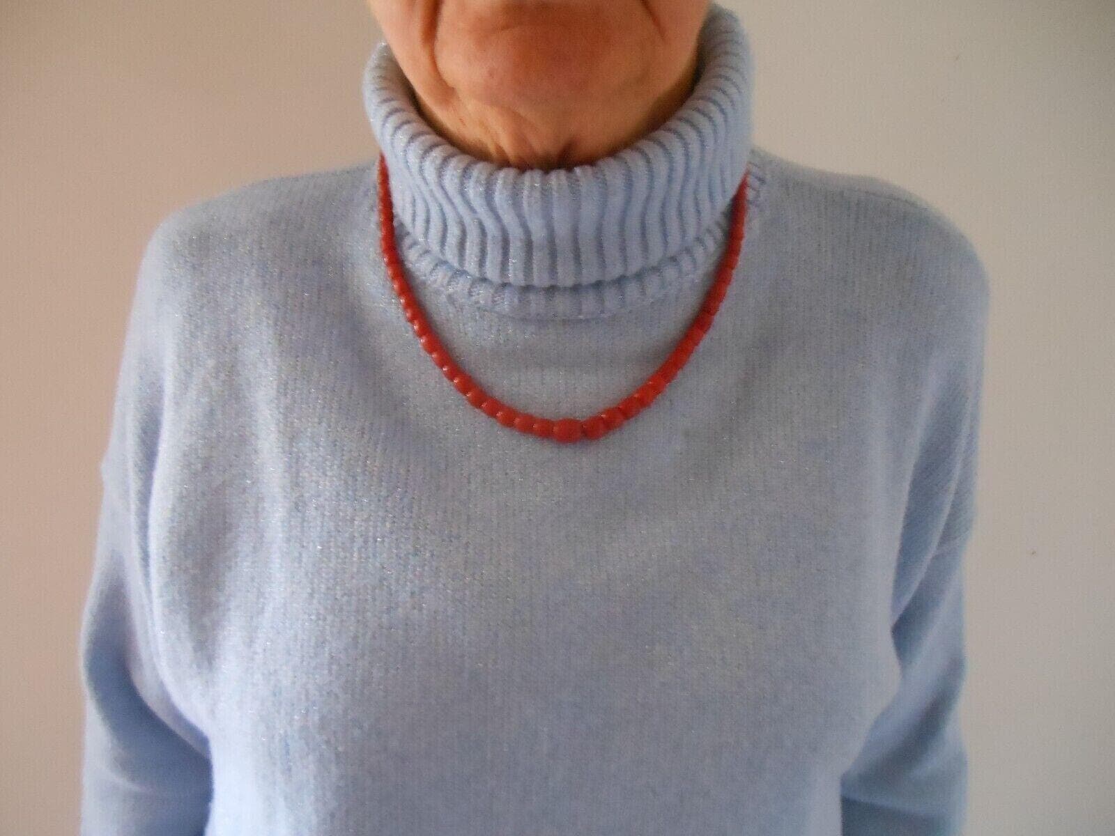 Importante e Magnifica collana corallo rosso Sardegna a barilotto - image 3