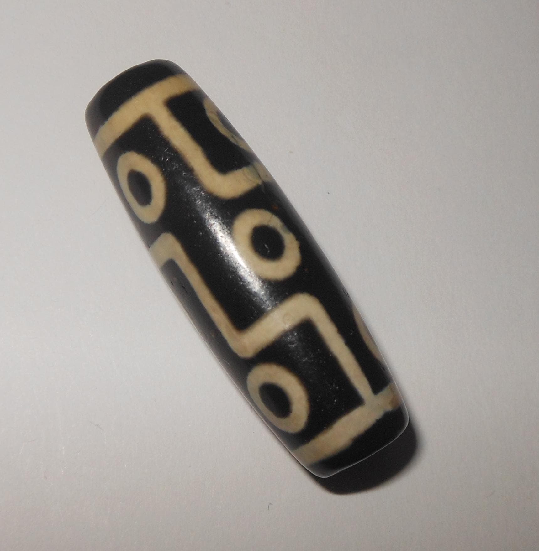 no. 152 - Rare Nine Eyes - Gzi Dzi Himalaya Tibet Amulet Bead - Man Necklace - Tibetan Mala - image 5
