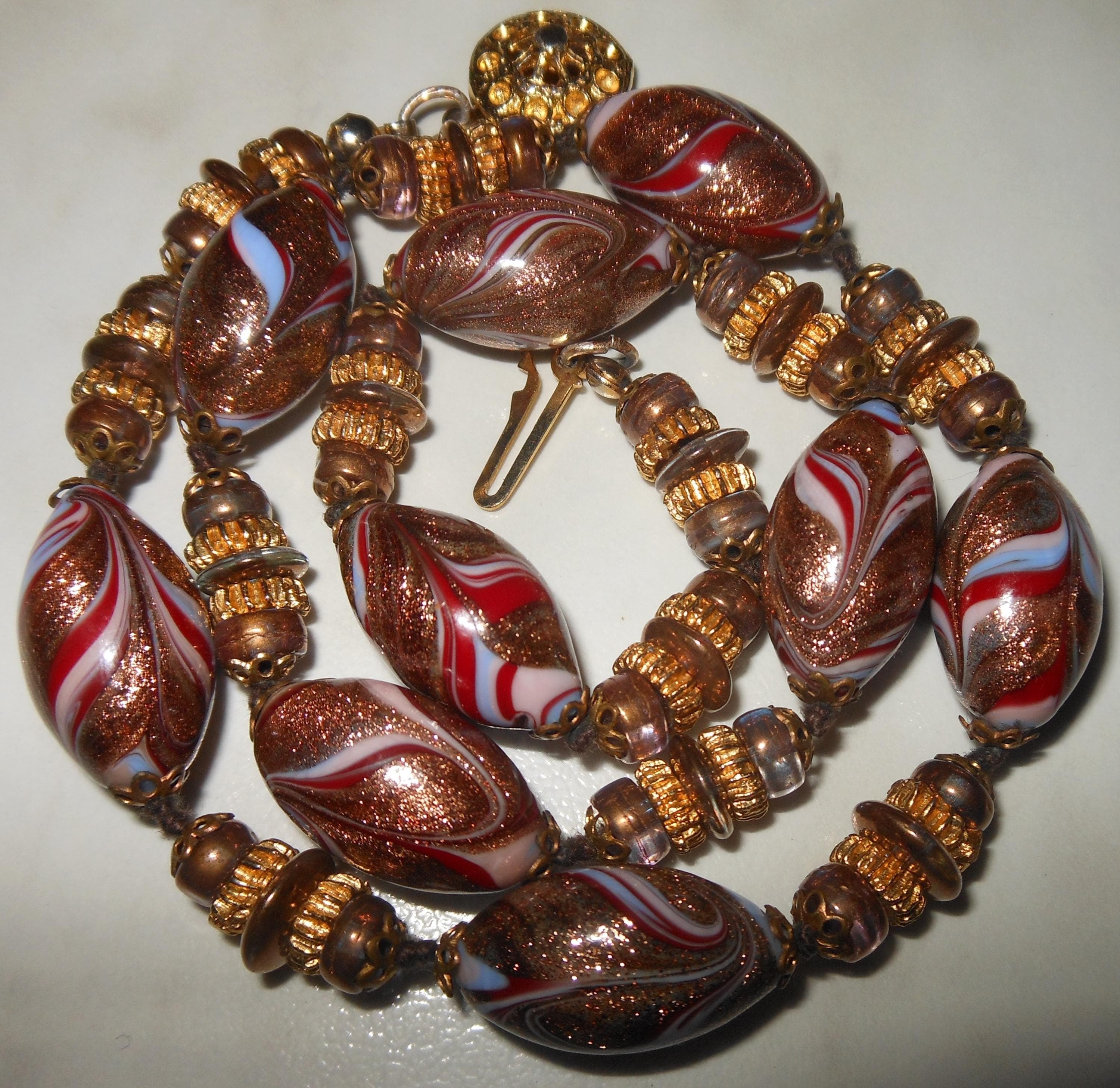 Preziosa collana murrina scintillante - stile bizantino - Venezia Murano