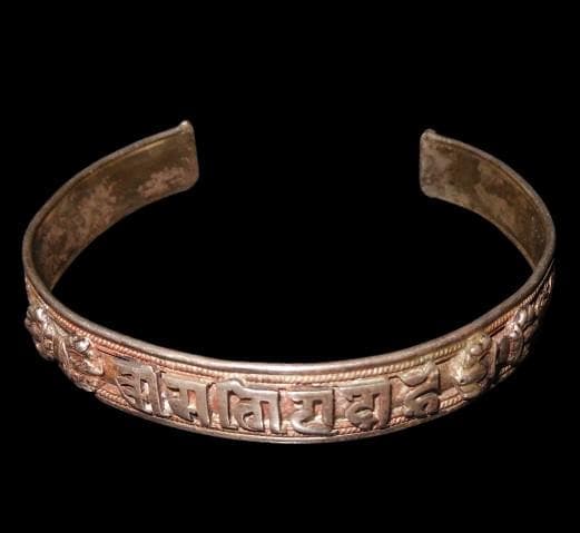 Hindu O nama Śivāya Silver Filigree Bangle - image 3
