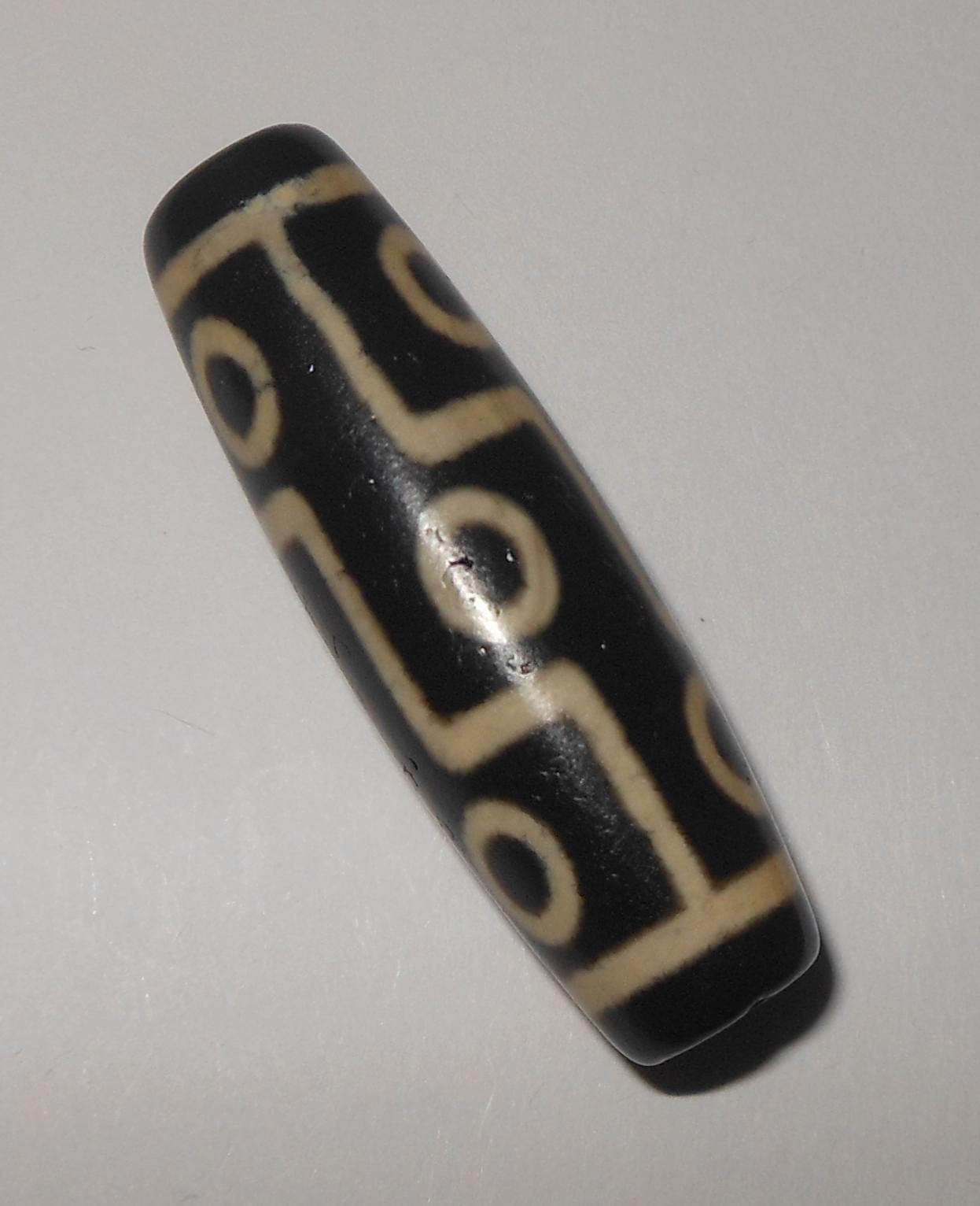 no. 164 - Rare Nine Eyes - Gzi Dzi Himalaya Tibet Amulet Bead - Man Necklace - Tibetan Mala