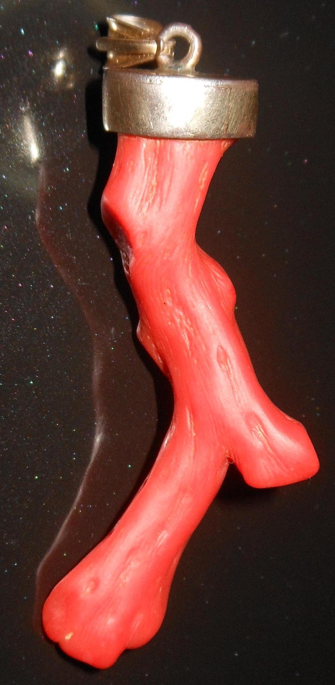 REGNO delle DUE SICILIE - pendente corallo rosso Sardegna argento per collana