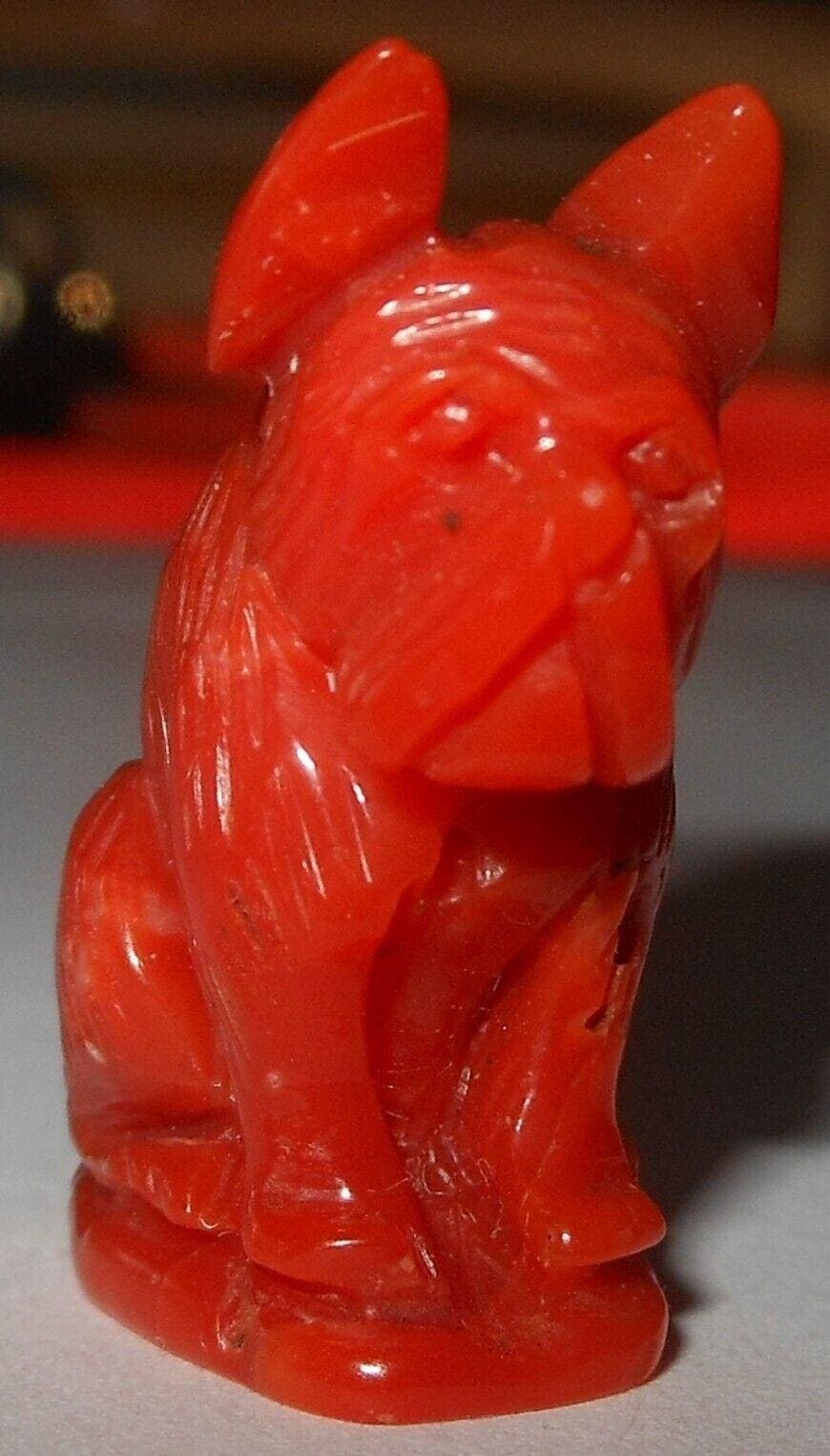 French Bulldog UNIQUE Coral Cameo sculpture. - image 4