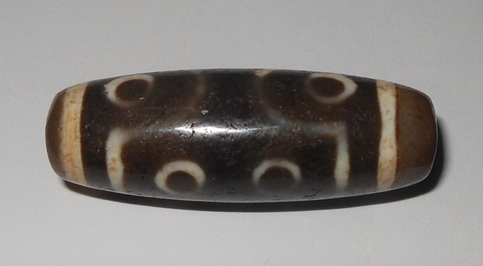 no. 172 - Very Rare Seven Eyes - Gzi Dzi Himalaya Tibet Amulet Bead - Man Necklace - Tibetan Mala - image 3