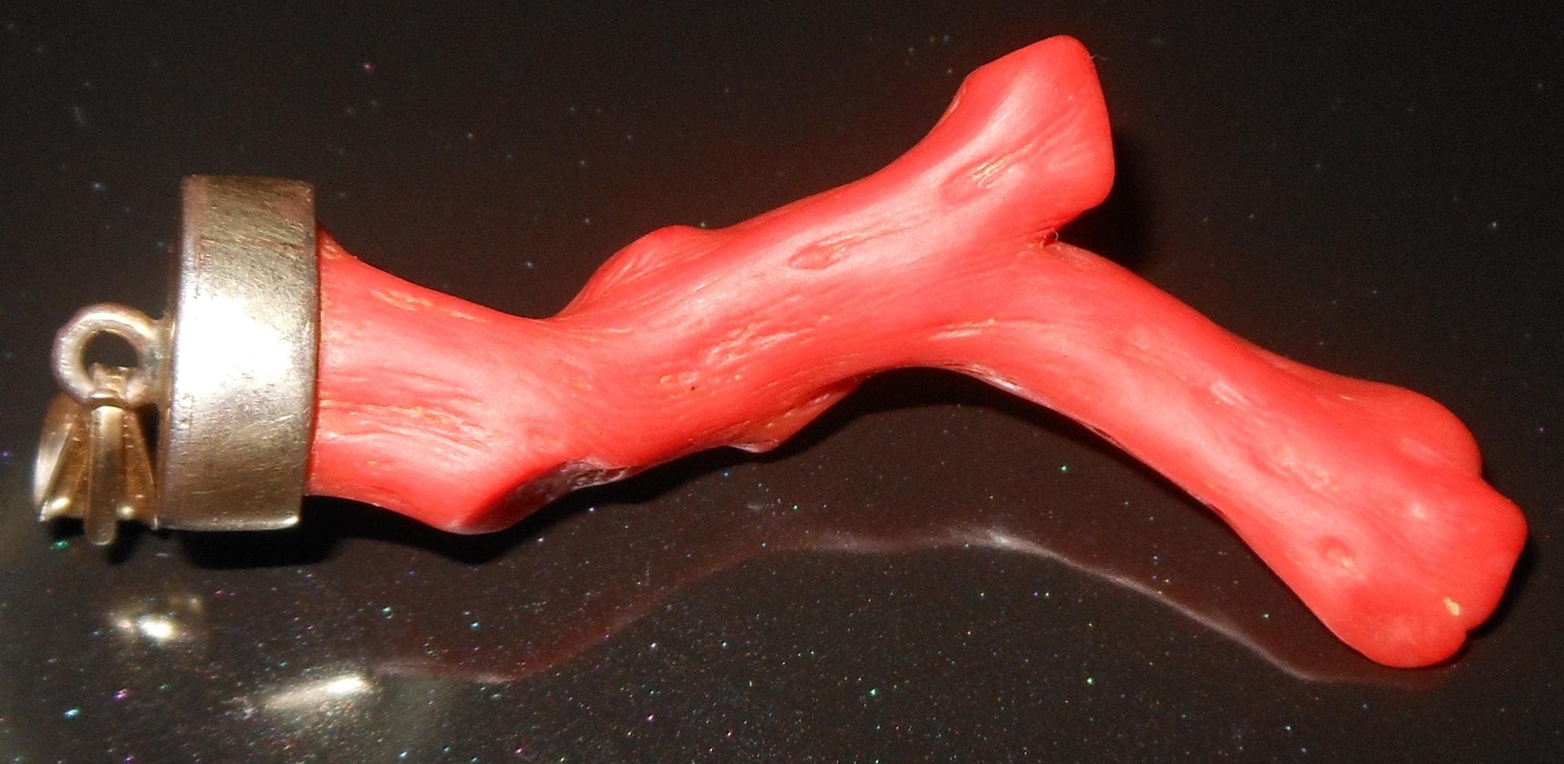 REGNO delle DUE SICILIE - pendente corallo rosso Sardegna argento per collana - image 5