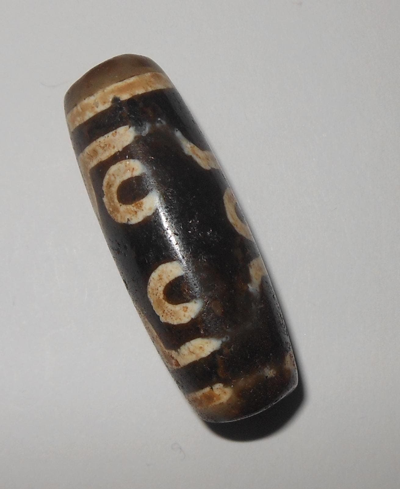no. 176 - Very Rare Seven Eyes - Gzi Dzi Himalaya Tibet Amulet Bead - Man Necklace - Tibetan Mala - image 4