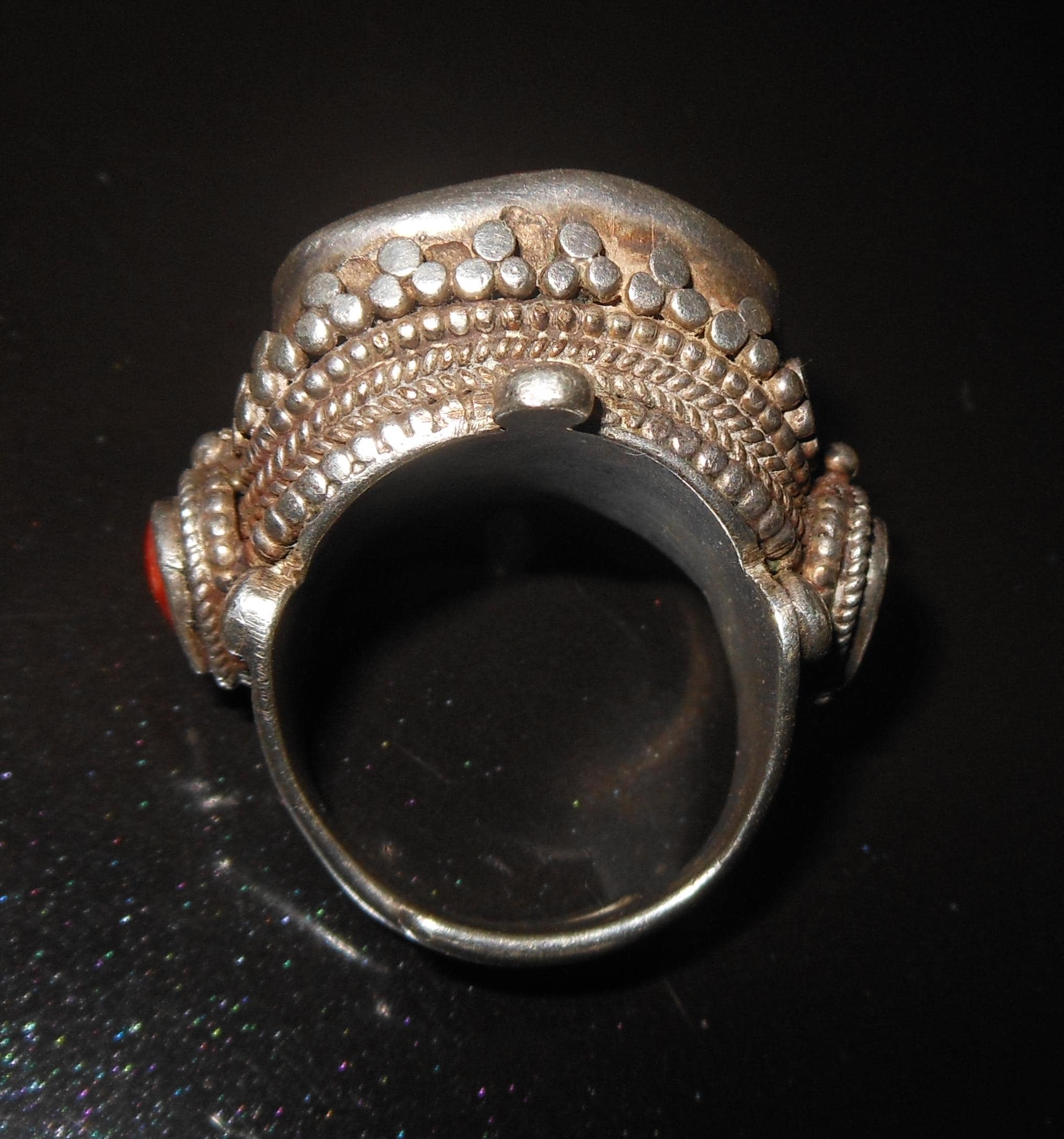 Yemen - importante anello argento sterling 925 e corallo rosso - image 5