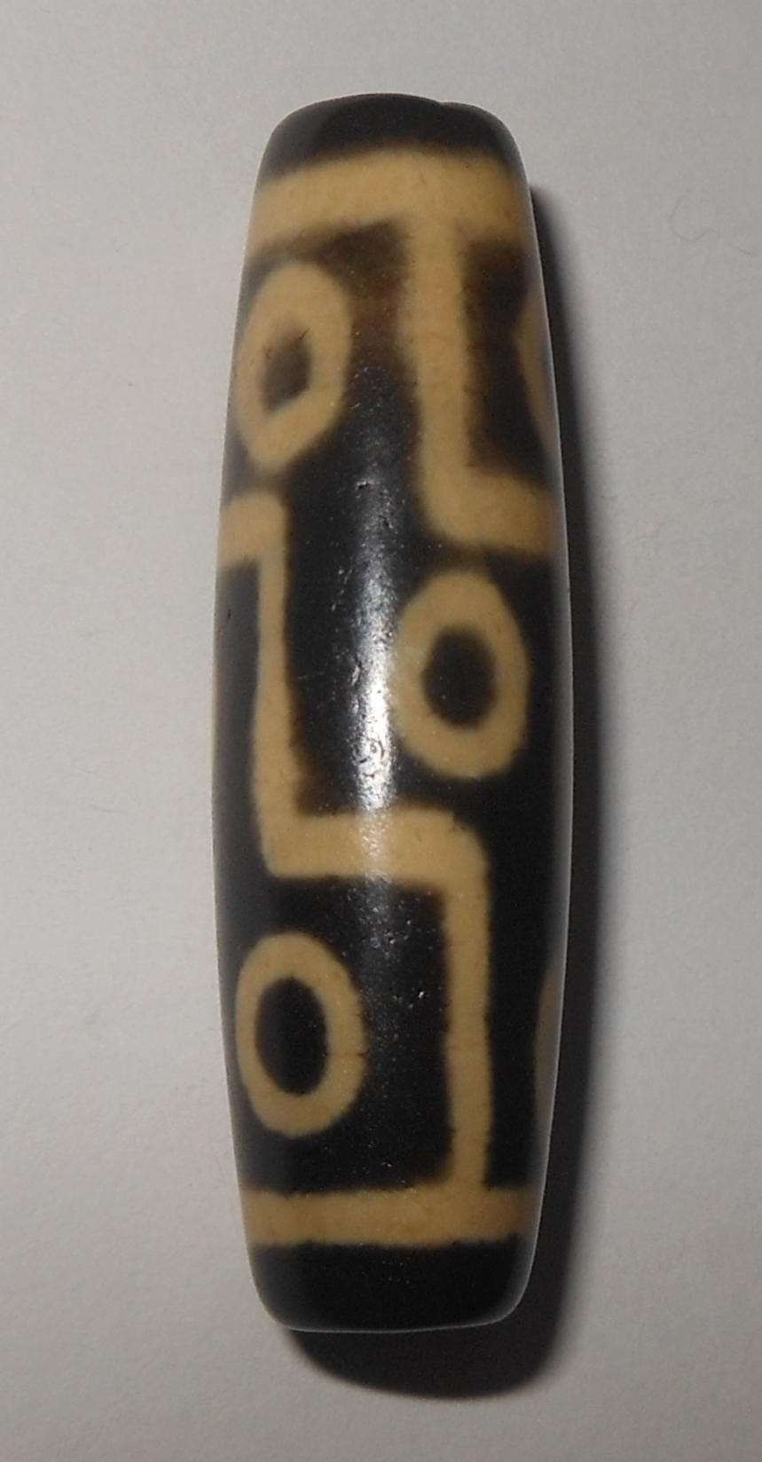 no. 149 - Rare Nine Eyes - Gzi Dzi Himalaya Tibet Amulet Bead - Man Necklace - Tibetan Mala - image 3