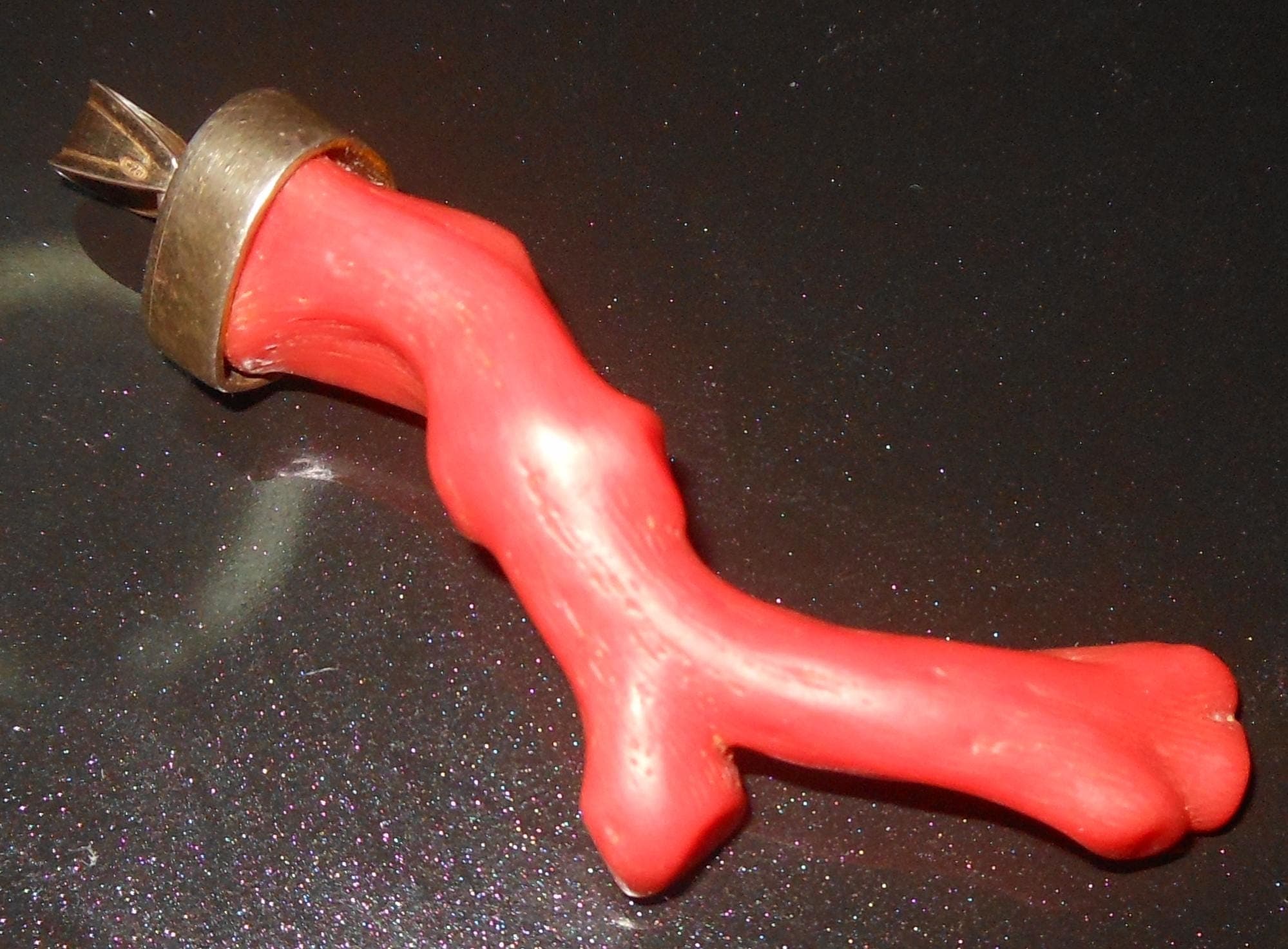 REGNO delle DUE SICILIE - pendente corallo rosso Sardegna argento per collana - image 4