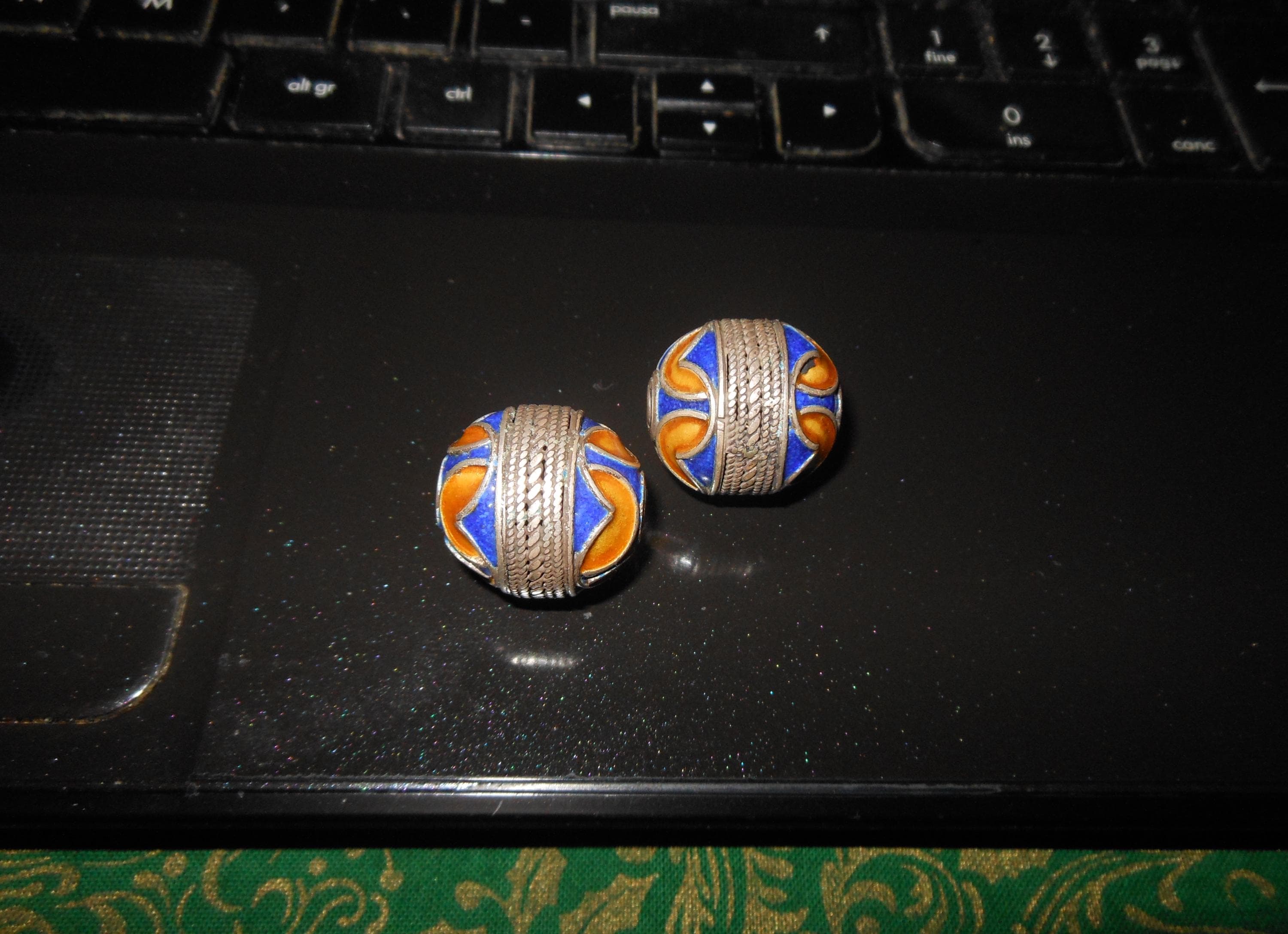 2 importanti perle argento Kabyle - jewelry making beads for necklace, earrings - collana - orecchini - image 3