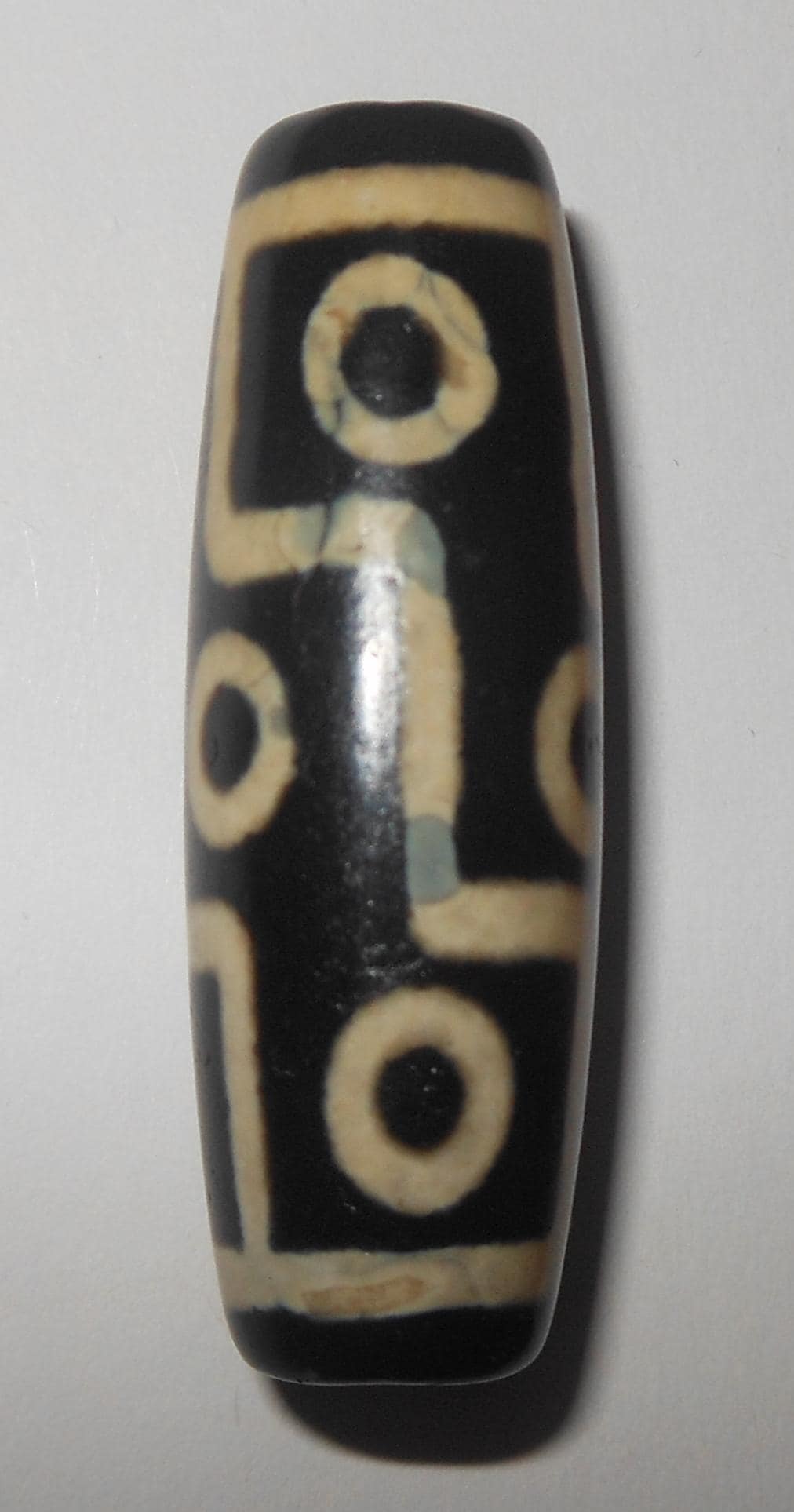 no. 152 - Rare Nine Eyes - Gzi Dzi Himalaya Tibet Amulet Bead - Man Necklace - Tibetan Mala - image 3