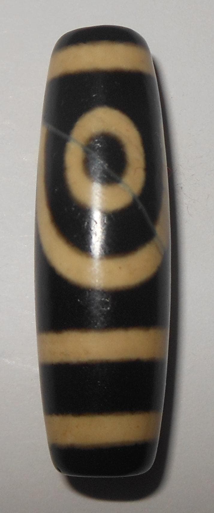 no. 150 - Two Eyes - Gzi Dzi Himalaya Tibet Amulet Bead - Man Necklace - Tibetan Mala - image 4