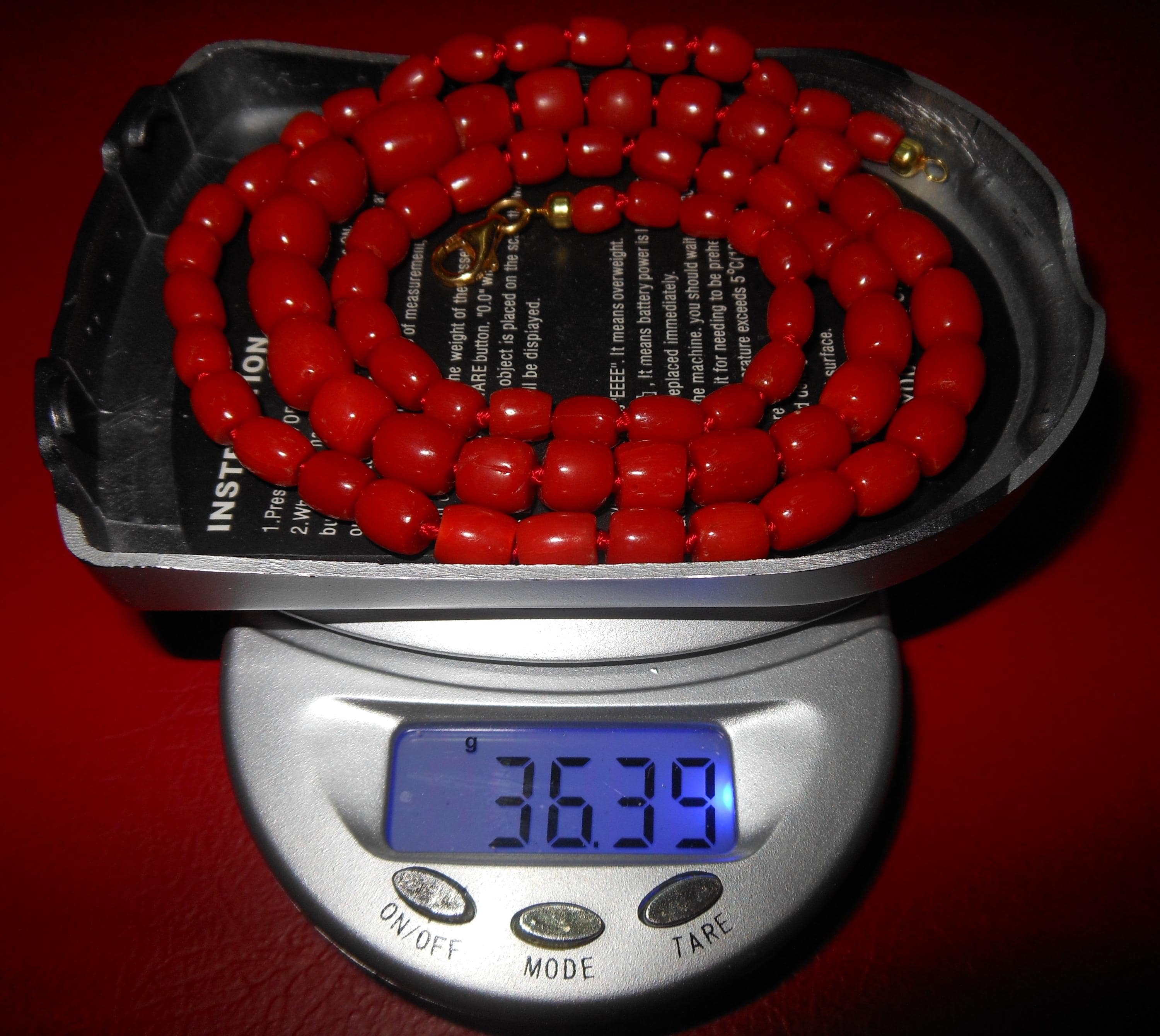 Importante e Magnifica collana corallo rosso Sardegna a barilotto - image 4