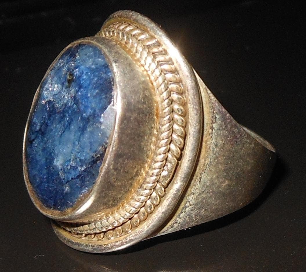 Elegante anello in argento sterling 925 con radice di zaffiro