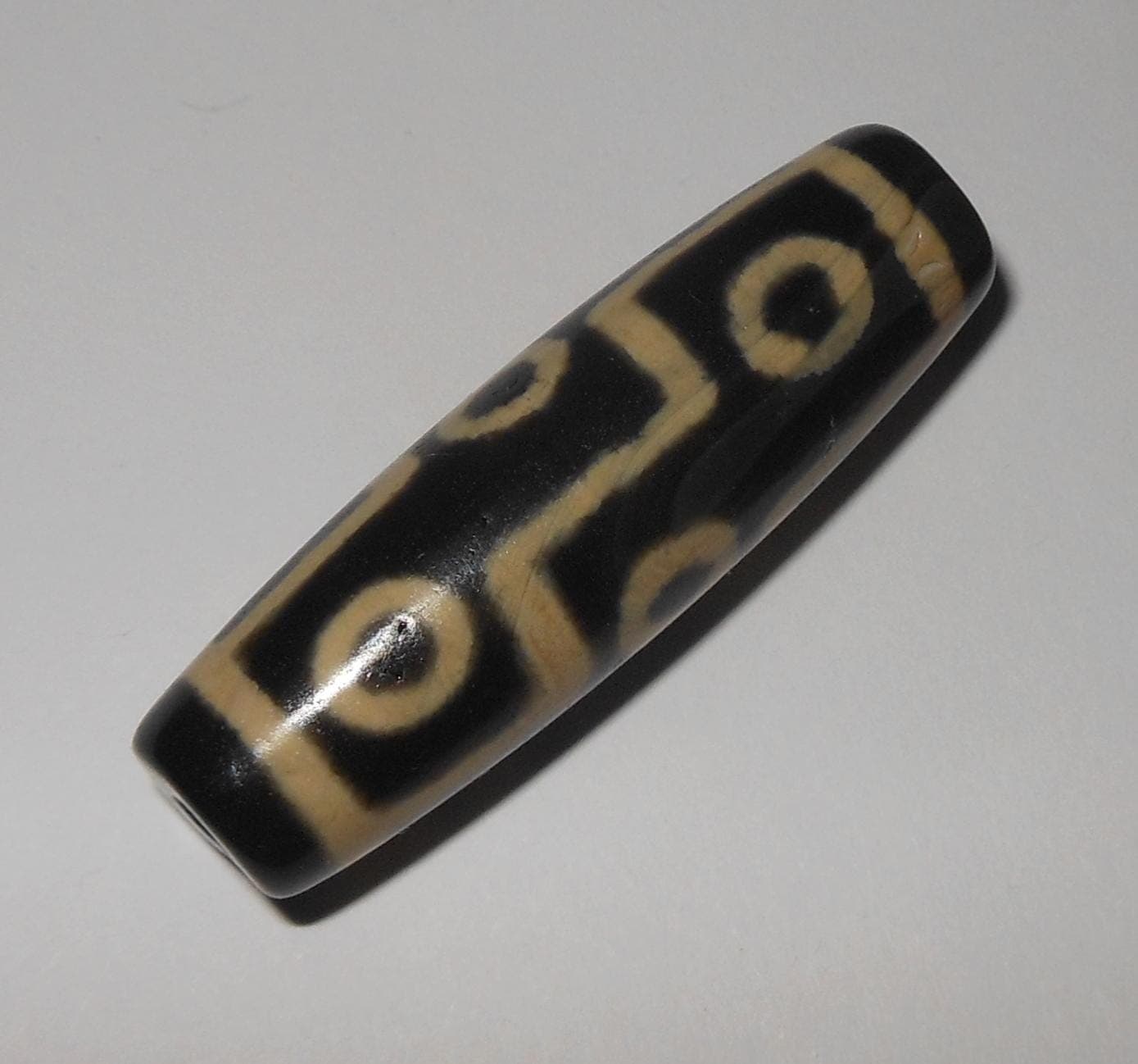 no. 156 - Rare Nine Eyes - Gzi Dzi Himalaya Tibet Amulet Bead - Man Necklace - Tibetan Mala - image 4