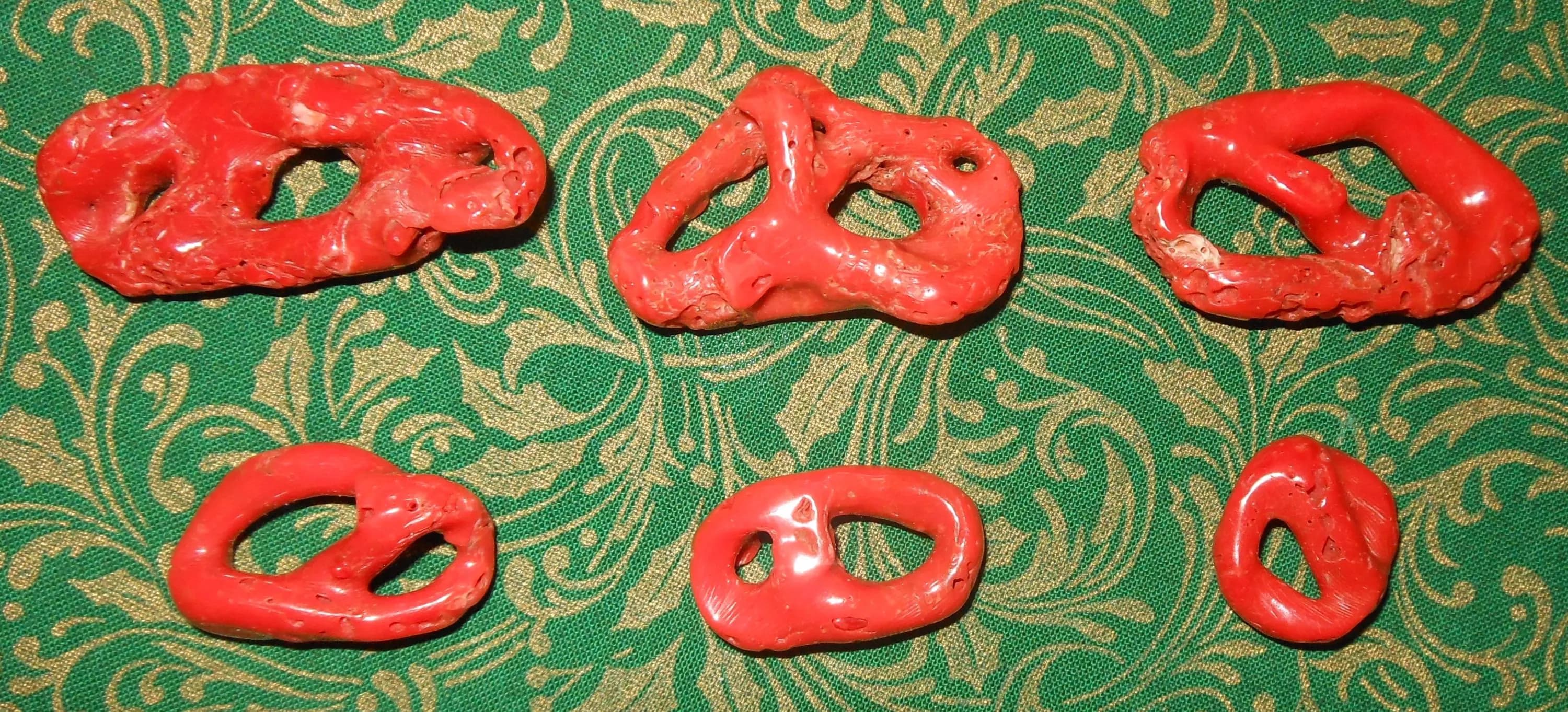 Corallo rosso naturale - set 6 beads per realizzare una collana o un bracciale ed un pendente - image 4