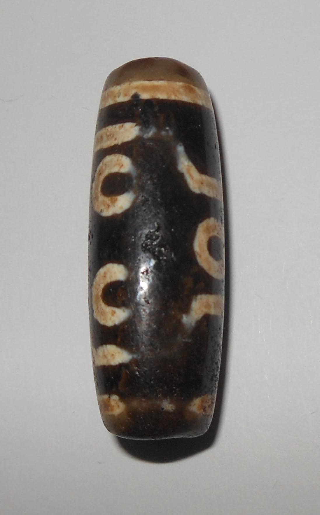 no. 176 - Very Rare Seven Eyes - Gzi Dzi Himalaya Tibet Amulet Bead - Man Necklace - Tibetan Mala - image 3