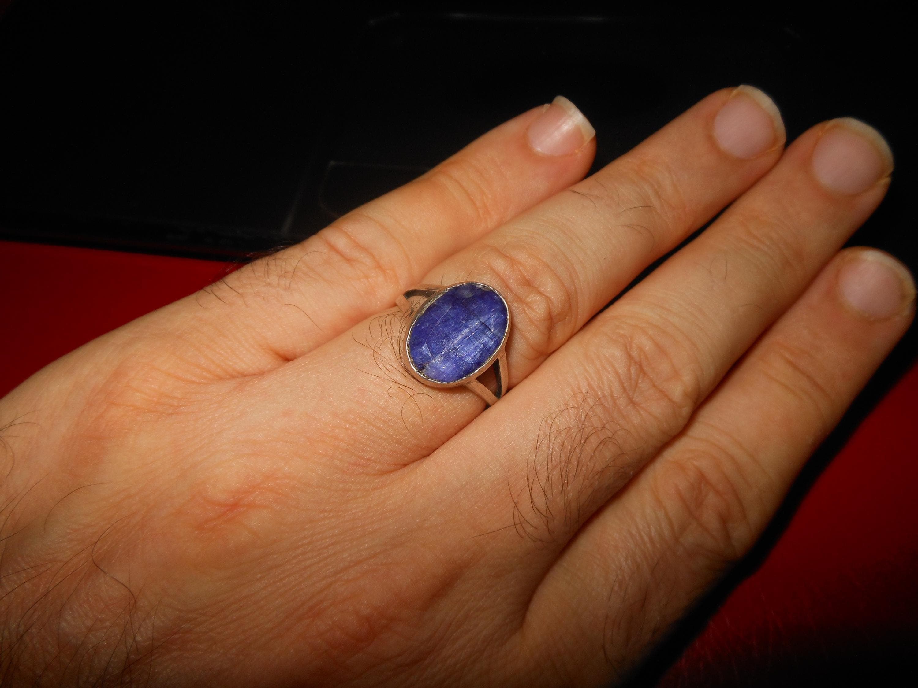 Anello argento 925 con bella radice di zaffiro - image 3