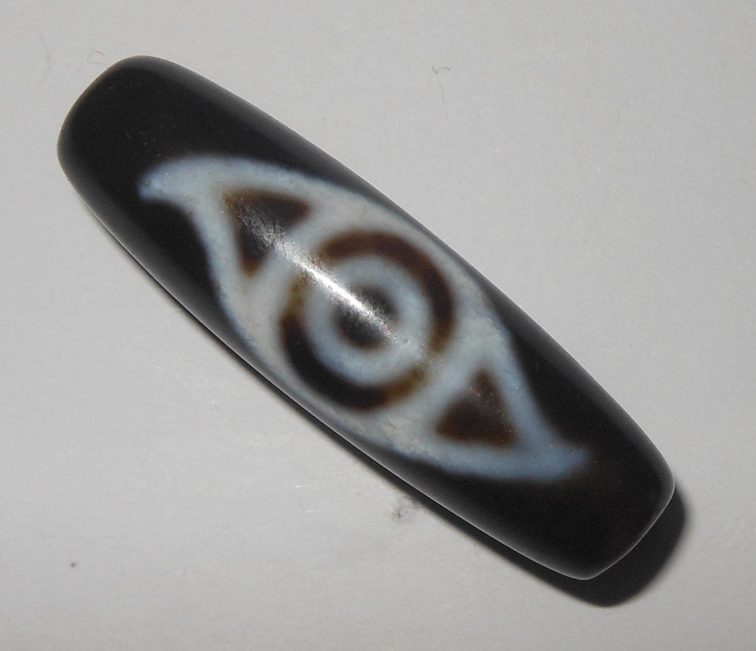 no. 151 - Phoenix Eye - VERY GOOD QUALITY - Gzi Dzi Himalaya Tibet Amulet Bead - Man Necklace - Tibetan Mala