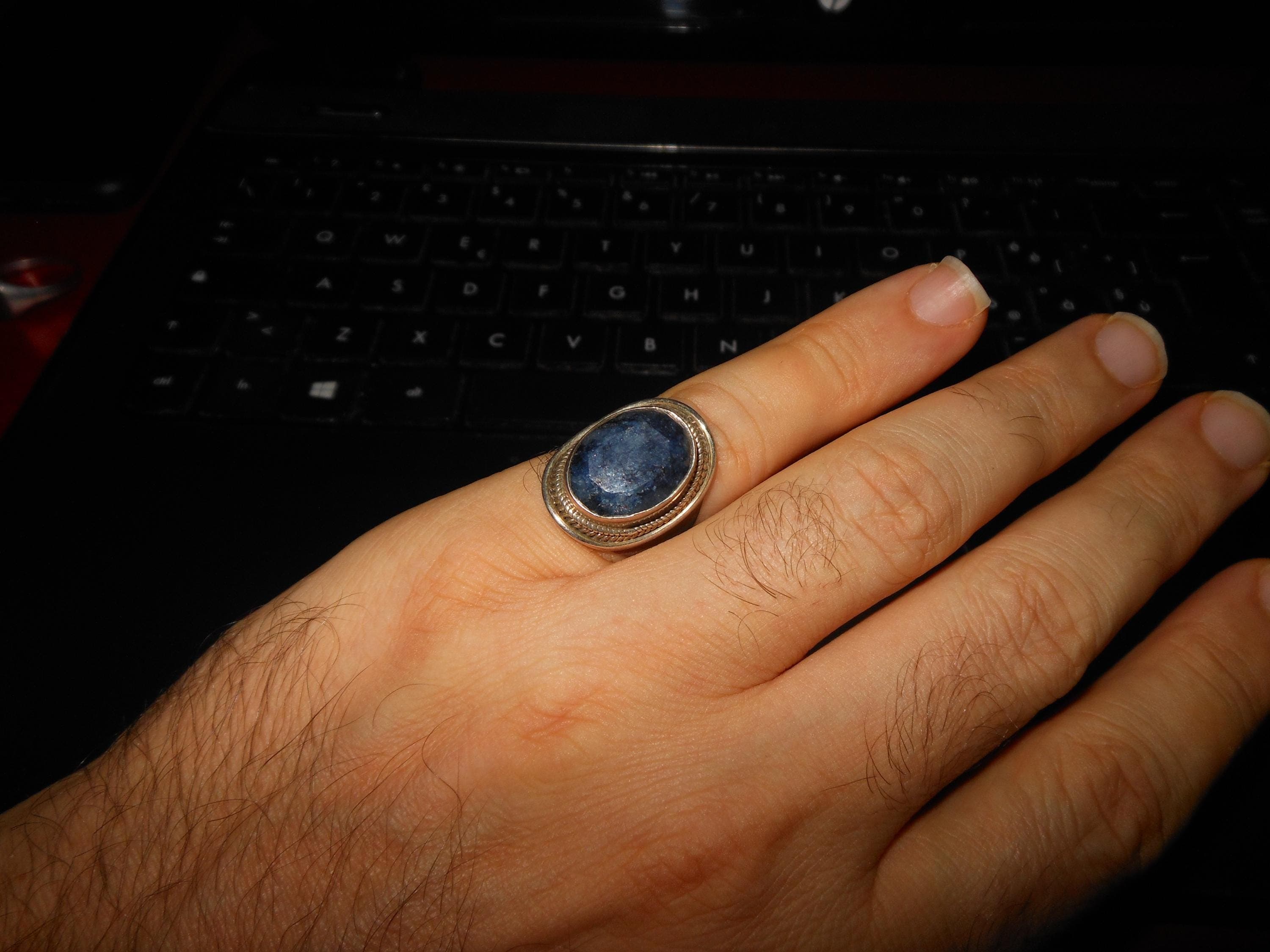 Elegante anello in argento sterling 925 con radice di zaffiro - image 3