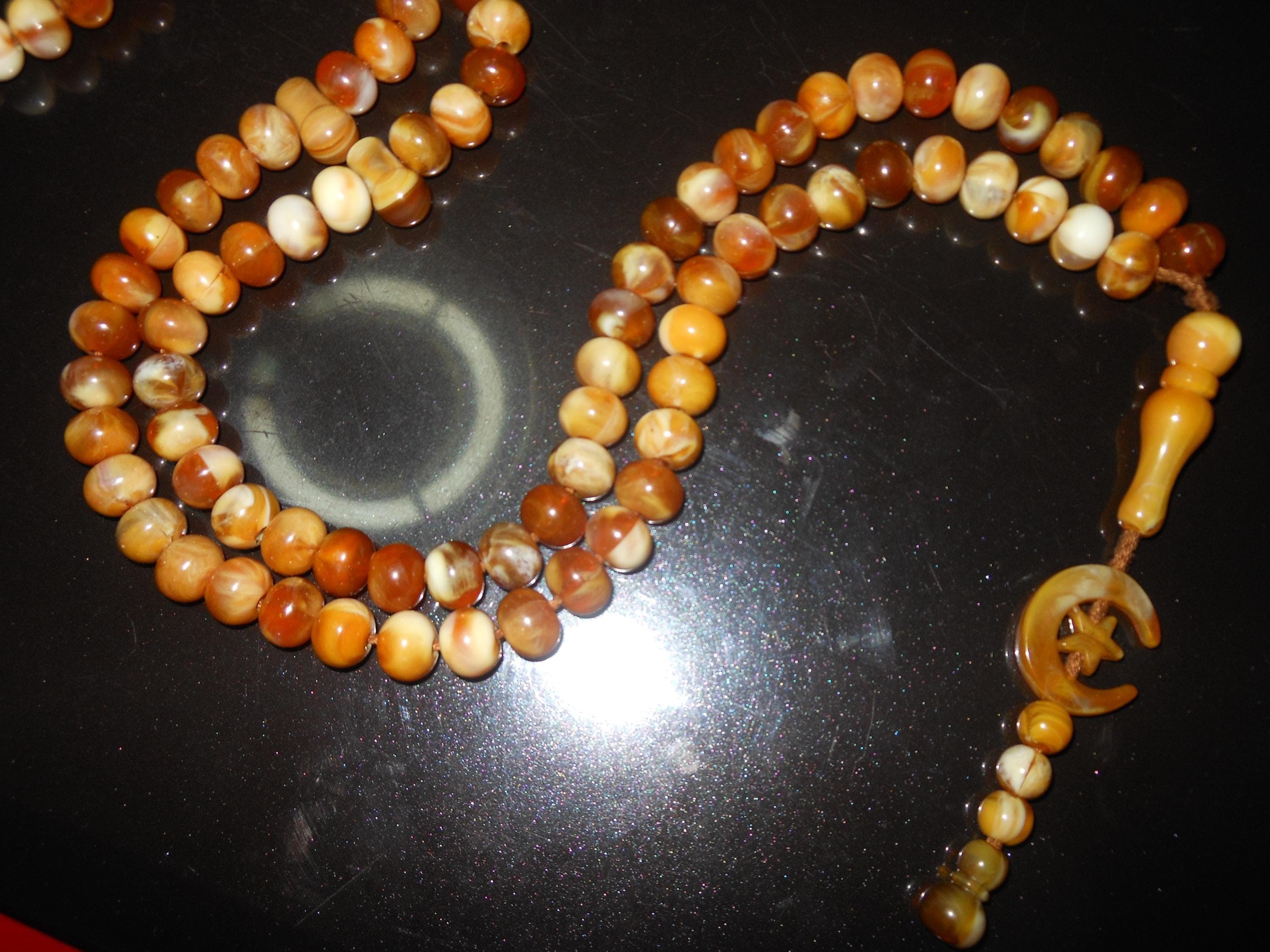 ISLAM Tasbih, Misbaha, Tasbeeh, Rosario, Sibha, Tasbih, Misbah سبحه مسبحة حجر عين النمر - image 3