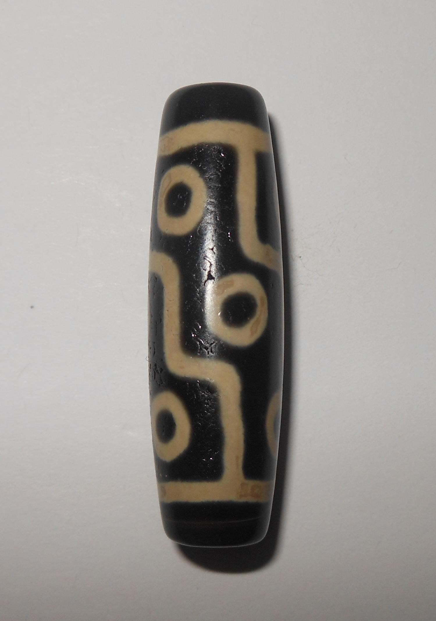 no. 146 - Rare Nine Eyes - Gzi Dzi Himalaya Tibet Amulet Bead - Man Necklace - Tibetan Mala - image 3